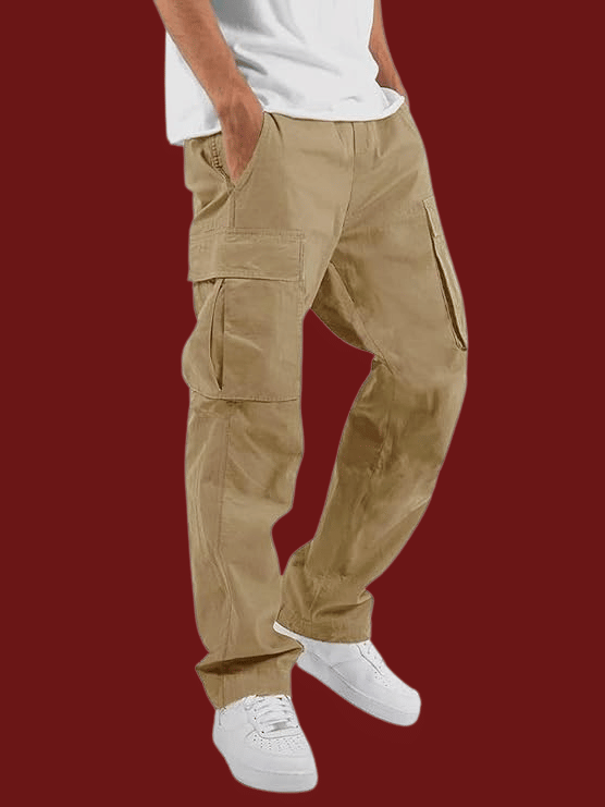     			micotti Regular Flat Men's Cargos - Khaki ( Pack of 1 )