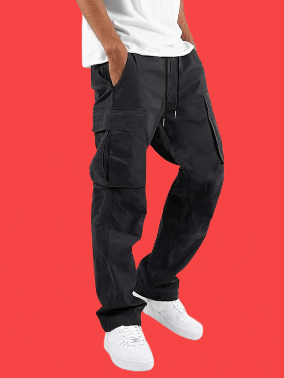     			micotti Regular Flat Men's Cargos - Black ( Pack of 1 )