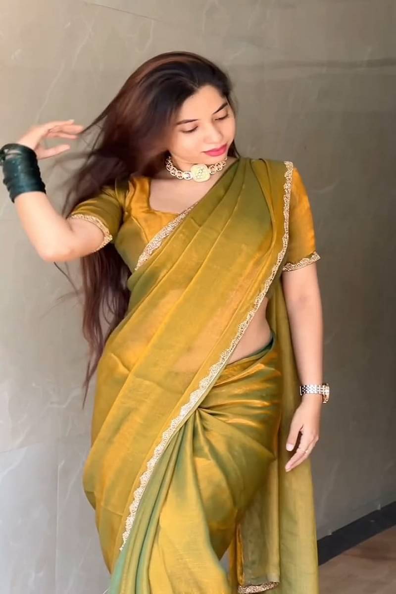     			supalee Tex Chiffon Embellished Saree With Unstitched Blouse Piece ( Gold )