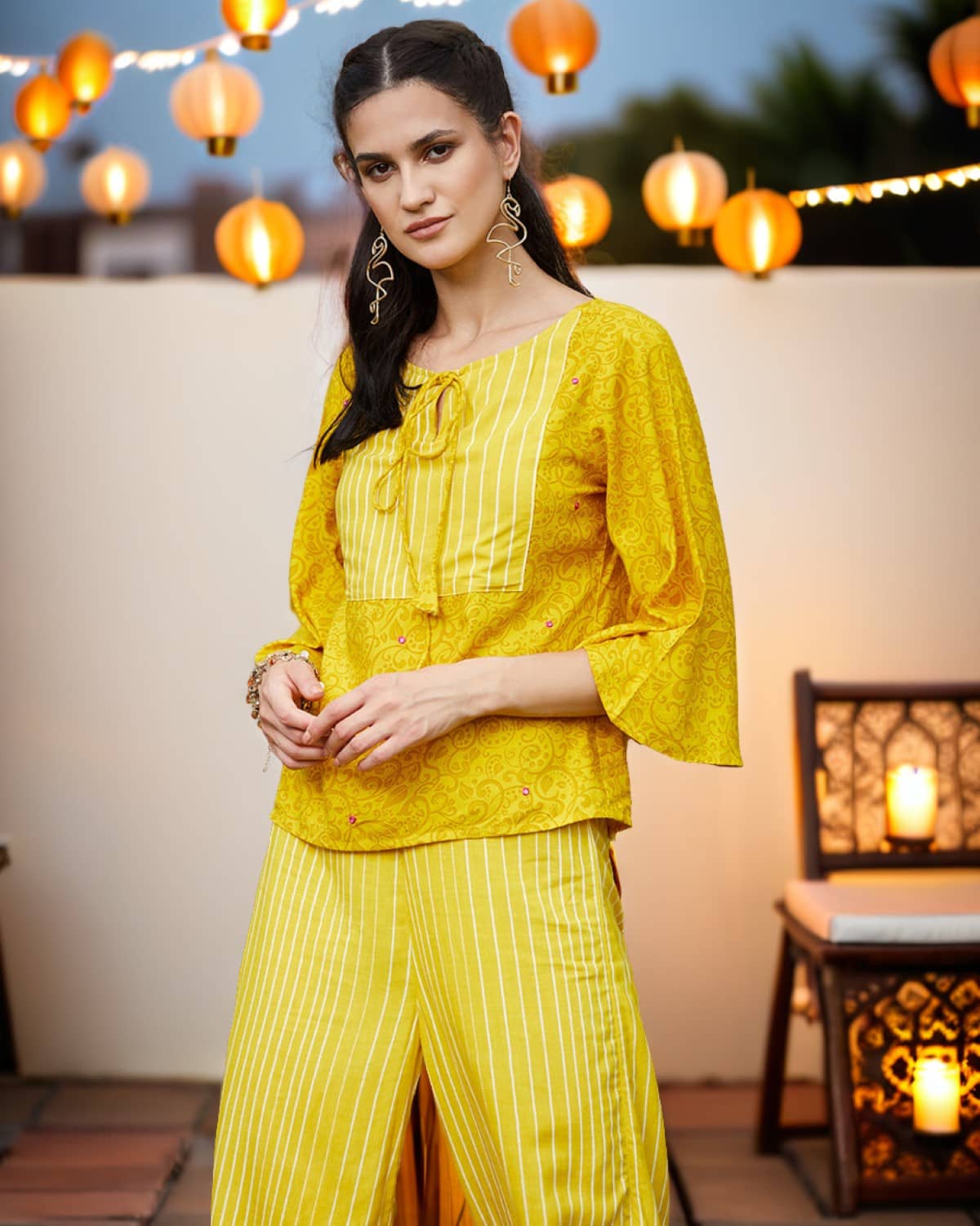 Pannkh Women's Rayon Regular Top ( Yellow )