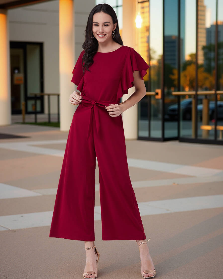     			Zima Leto Red Polyester Jumpsuit - Single