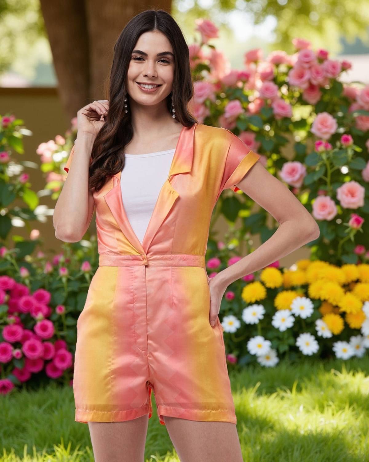     			Zima Leto - Multicolor Satin Slim Fit Women's Jumpsuit ( Pack of 1 )