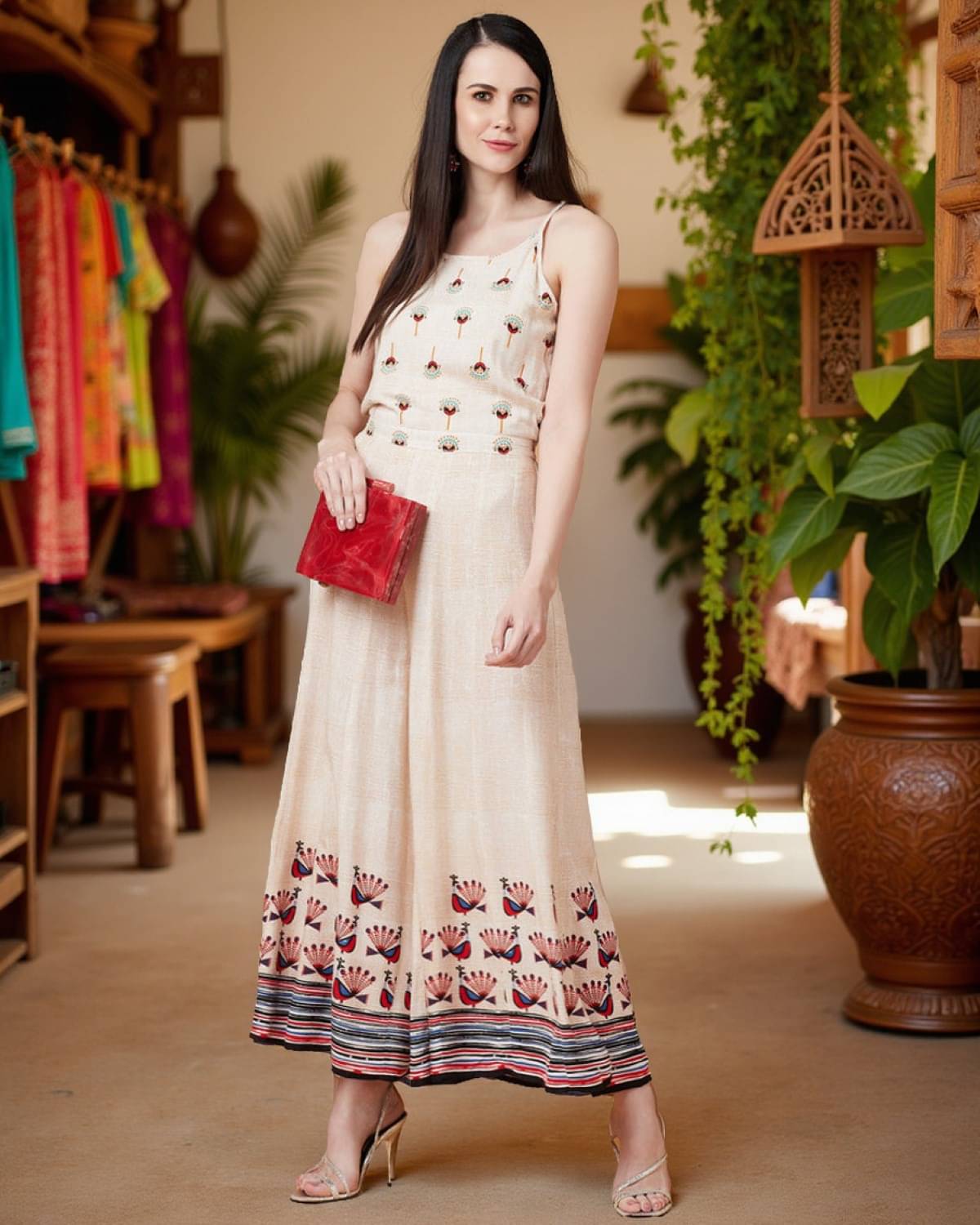     			Pannkh Beige Rayon Jumpsuit - Single