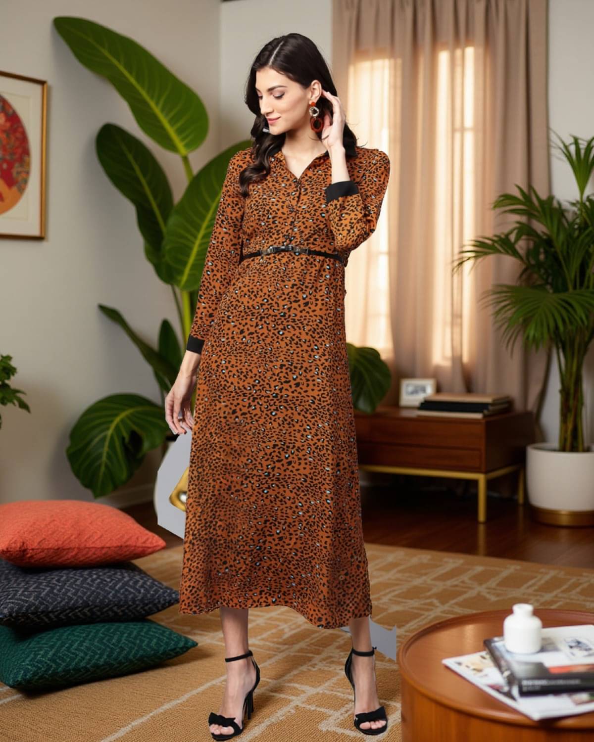 651314980103Zima Leto Polyester Brown Regular Dress - Single 651314980103Zima Leto Polyester Brown Regular Dress - Single