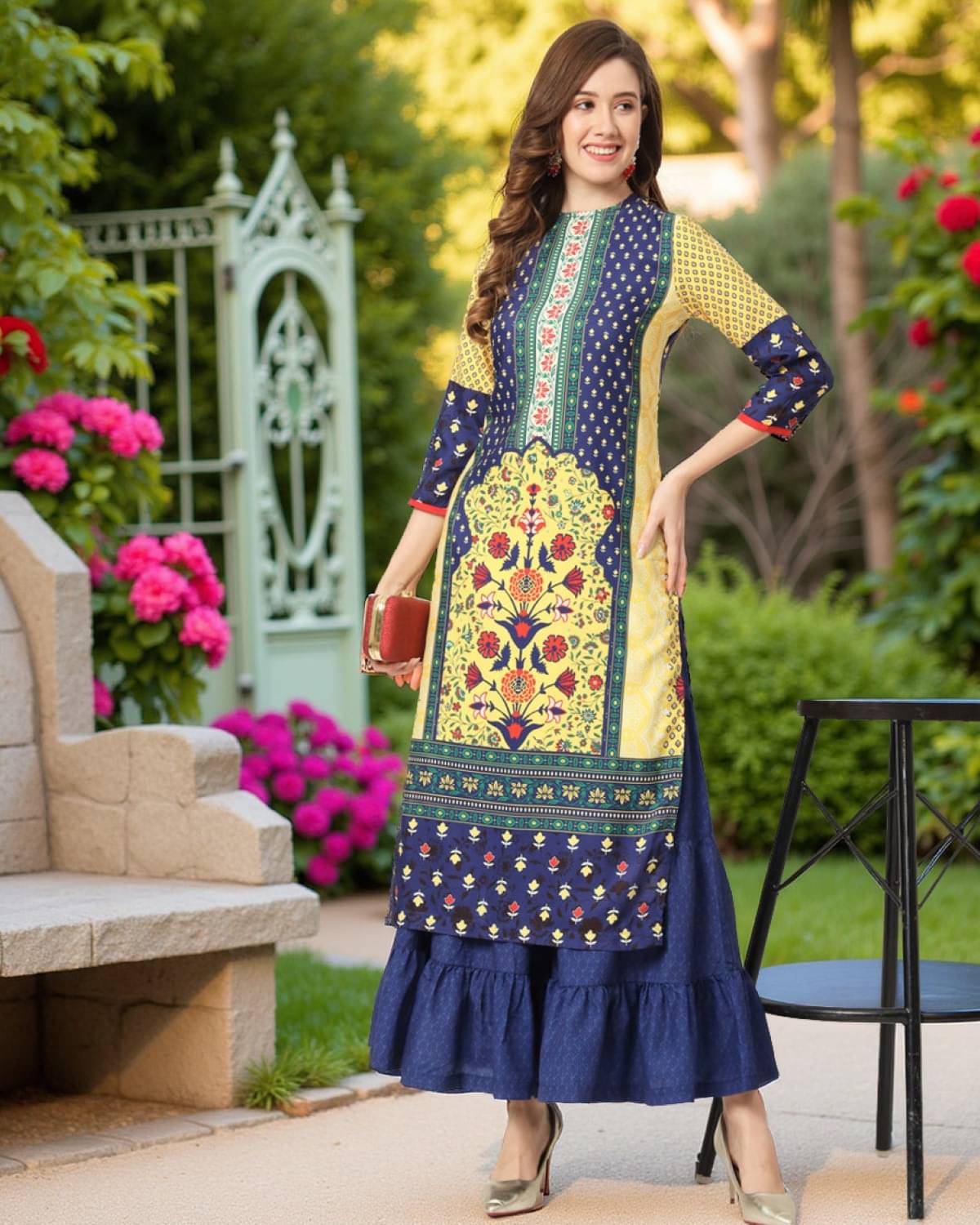 Pannkh - Yellow Rayon Women's Straight Kurti ( Pack of 1 )     			Pannkh - Yellow Rayon Women's Straight Kurti ( Pack of 1 )