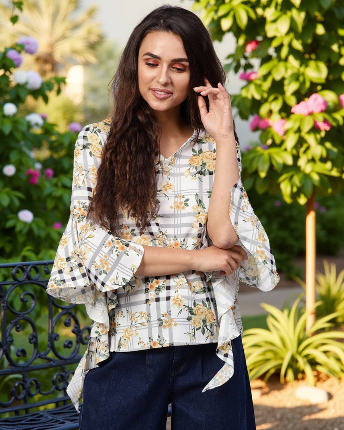 Pannkh Women's Polyester Regular Top ( White ) Pannkh Women's Polyester Regular Top ( White )