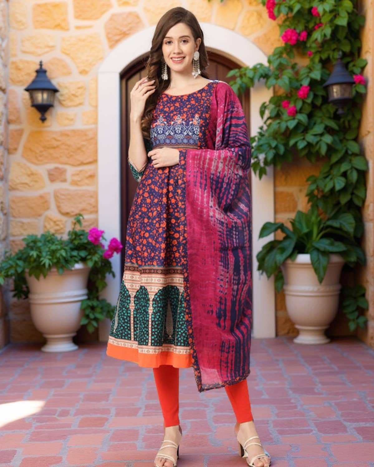 Pannkh - Multicoloured Rayon Women's Anarkali Kurti ( Pack of 1 ) - Kurtis, Tunics | Buy online on ZillyBuy
