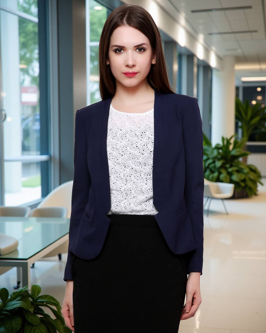     			Pannkh Polyester Blend Summer Blazers - Blue Single