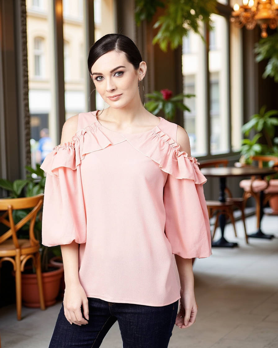 Pannkh Polyester Regular Tops - Pink Single Pannkh Polyester Regular Tops - Pink Single