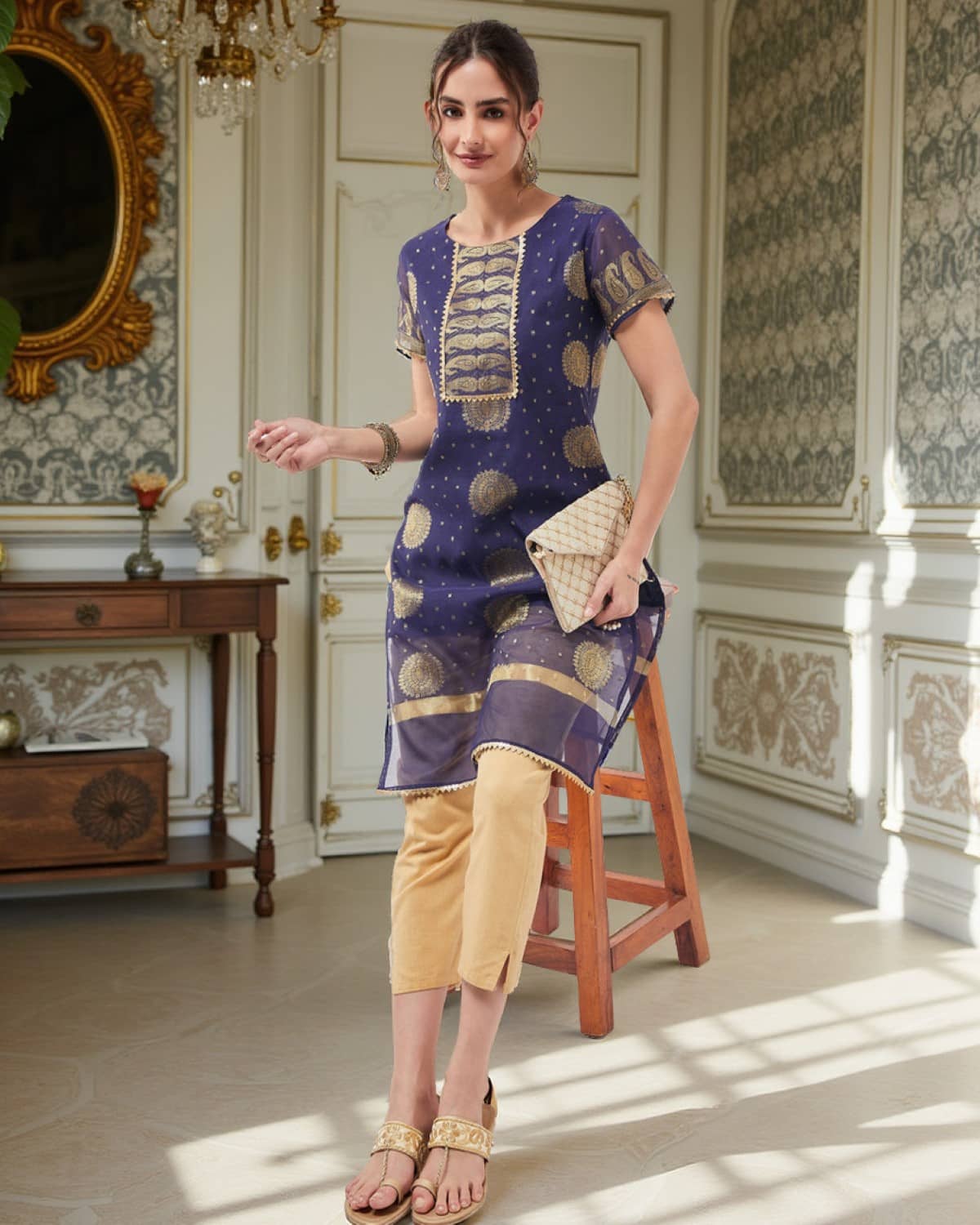 Pannkh - Purple Art Silk Women's Straight Kurti ( Pack of 1 ) - Kurtis, Tunics | Buy online on ZillyBuy