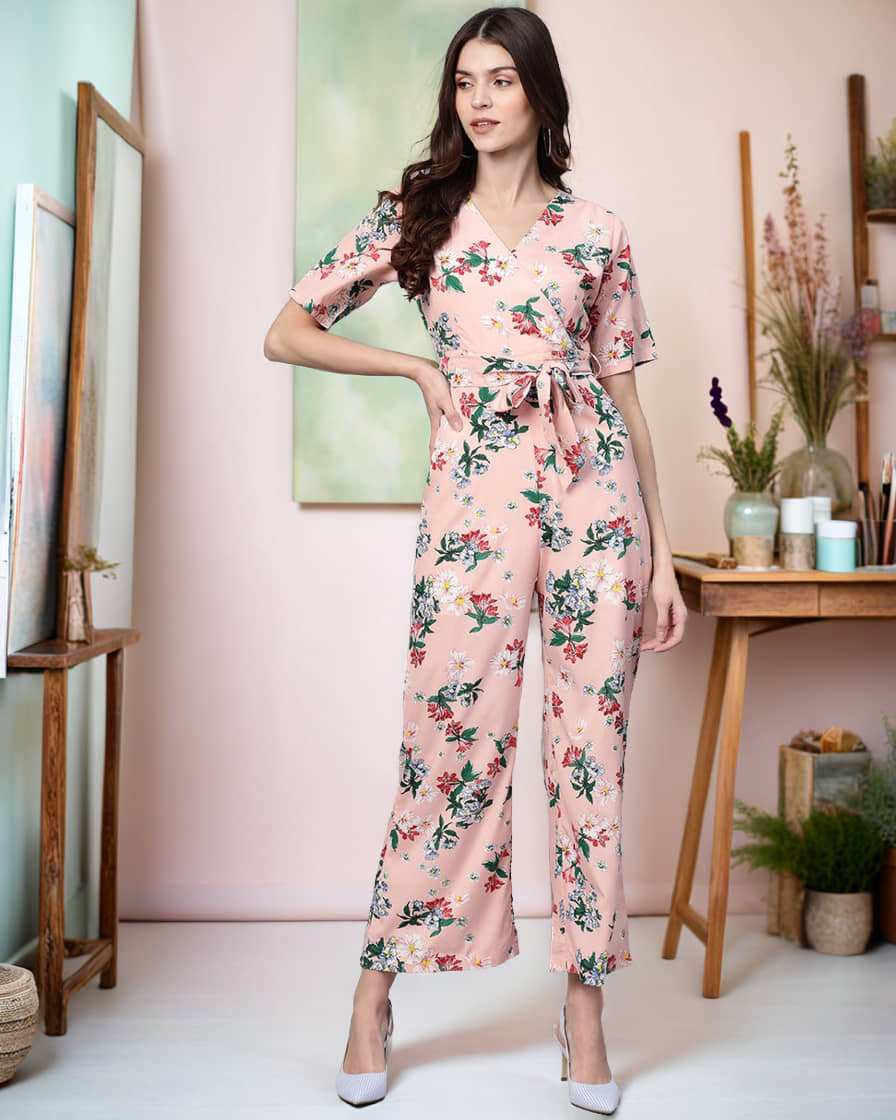 Zima Leto - Peach Polyester Regular Fit Women's Jumpsuit ( Pack of 1 )