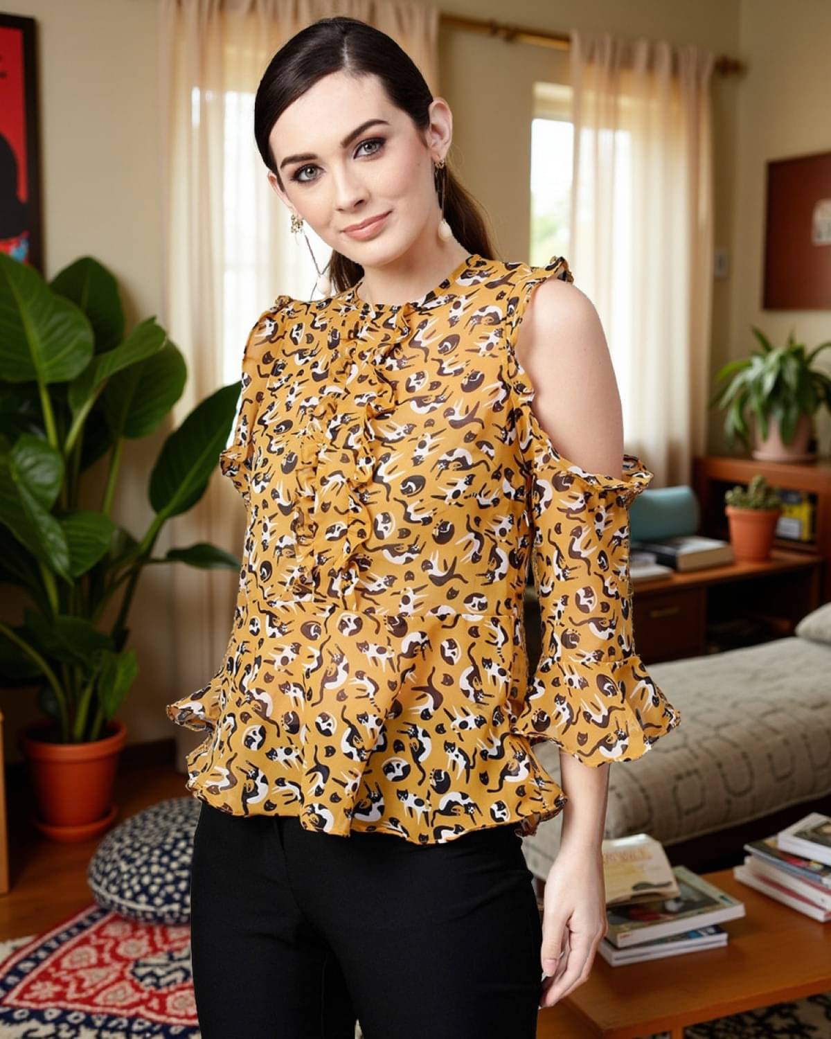 669252778415Pannkh Polyester Regular Tops - Multicolor Single 669252778415Pannkh Polyester Regular Tops - Multicolor Single