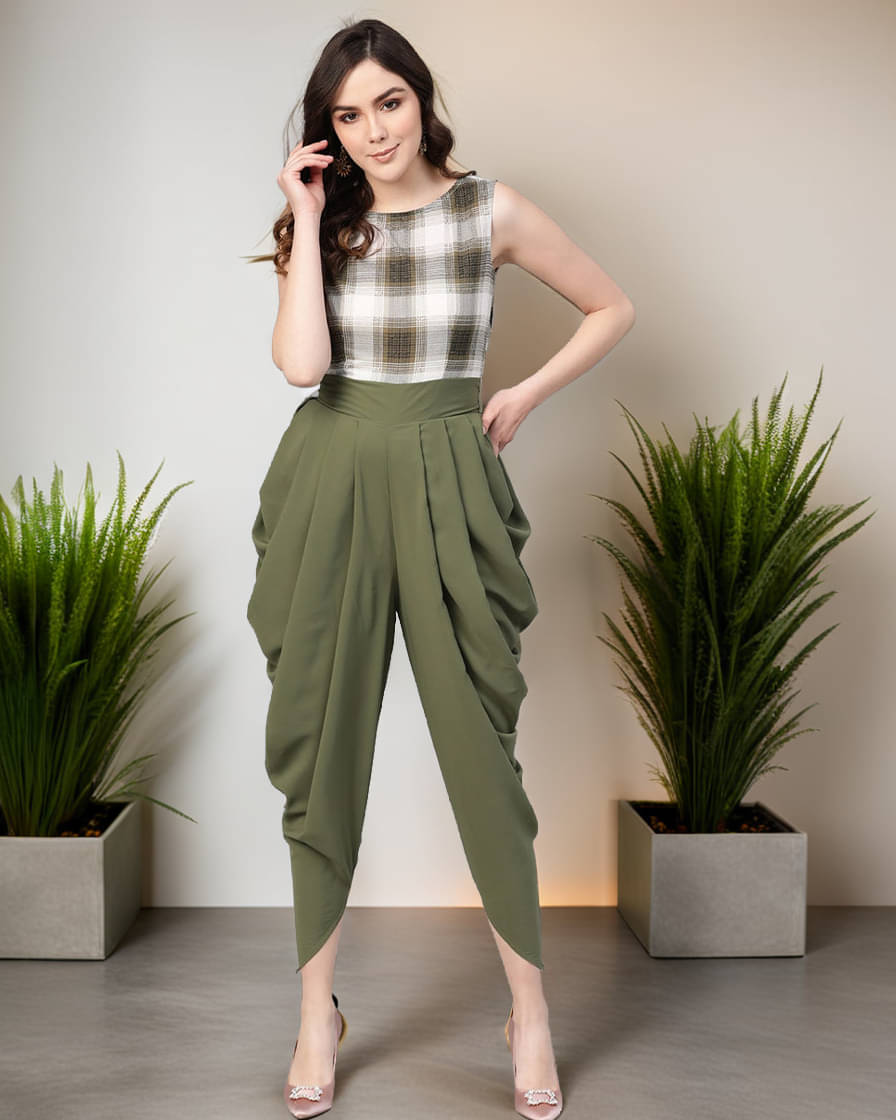 Zima Leto Green Polyester Jumpsuit - Single Zima Leto Green Polyester Jumpsuit - Single