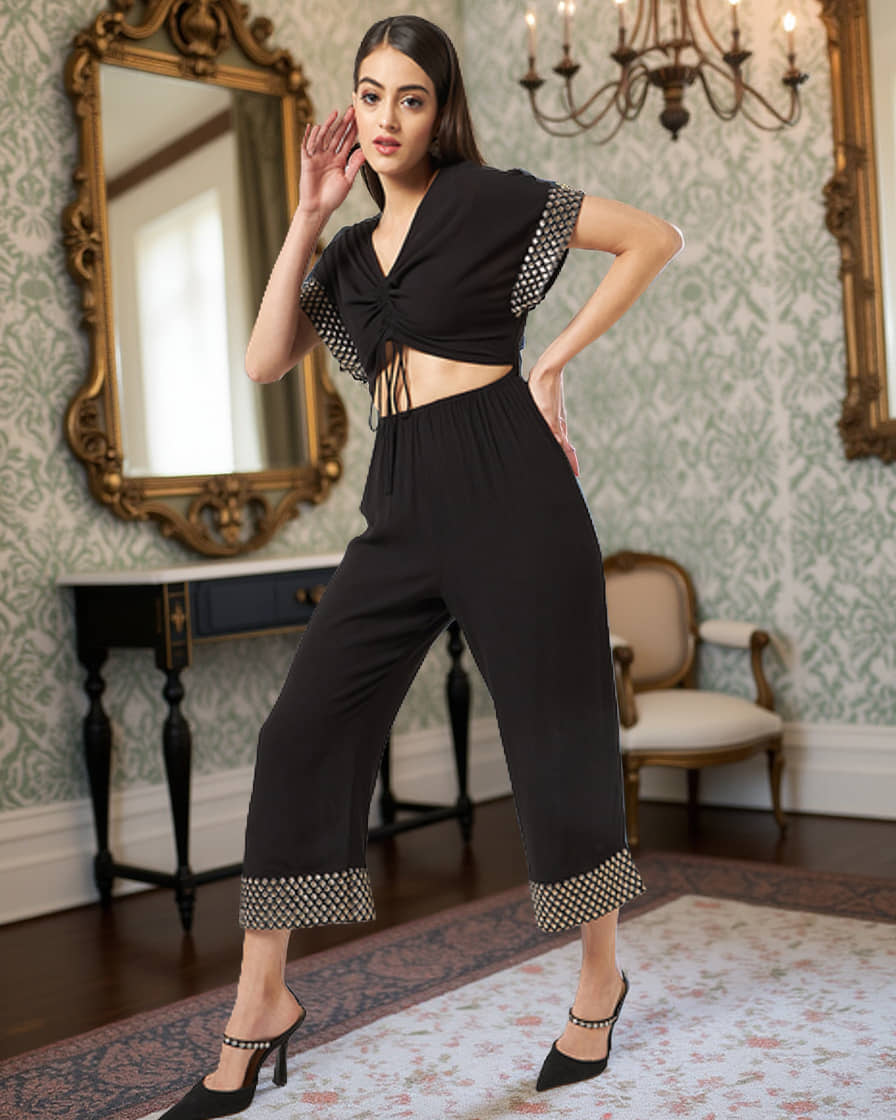Zima Leto - Black Rayon Regular Fit Women's Jumpsuit ( Pack of 1 )