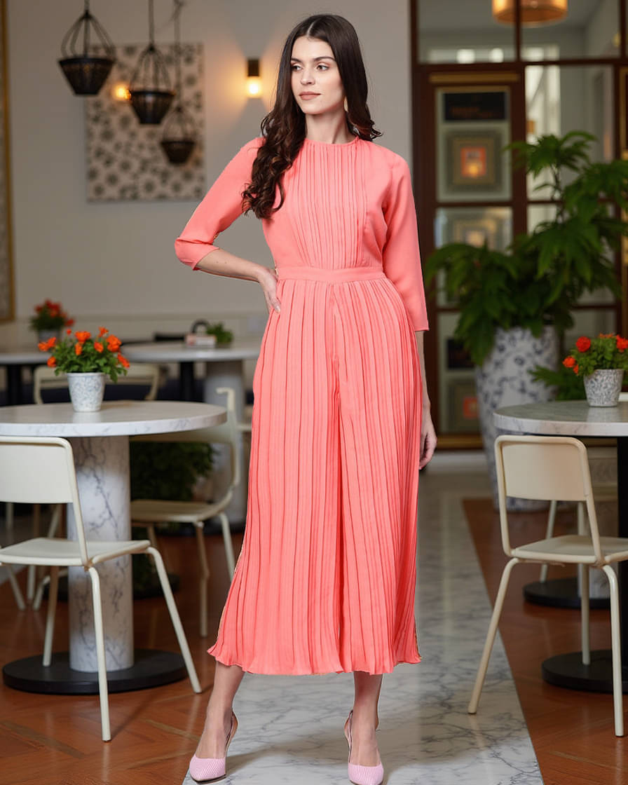 Zima Leto Pink Polyester Jumpsuit - Single Zima Leto Pink Polyester Jumpsuit - Single