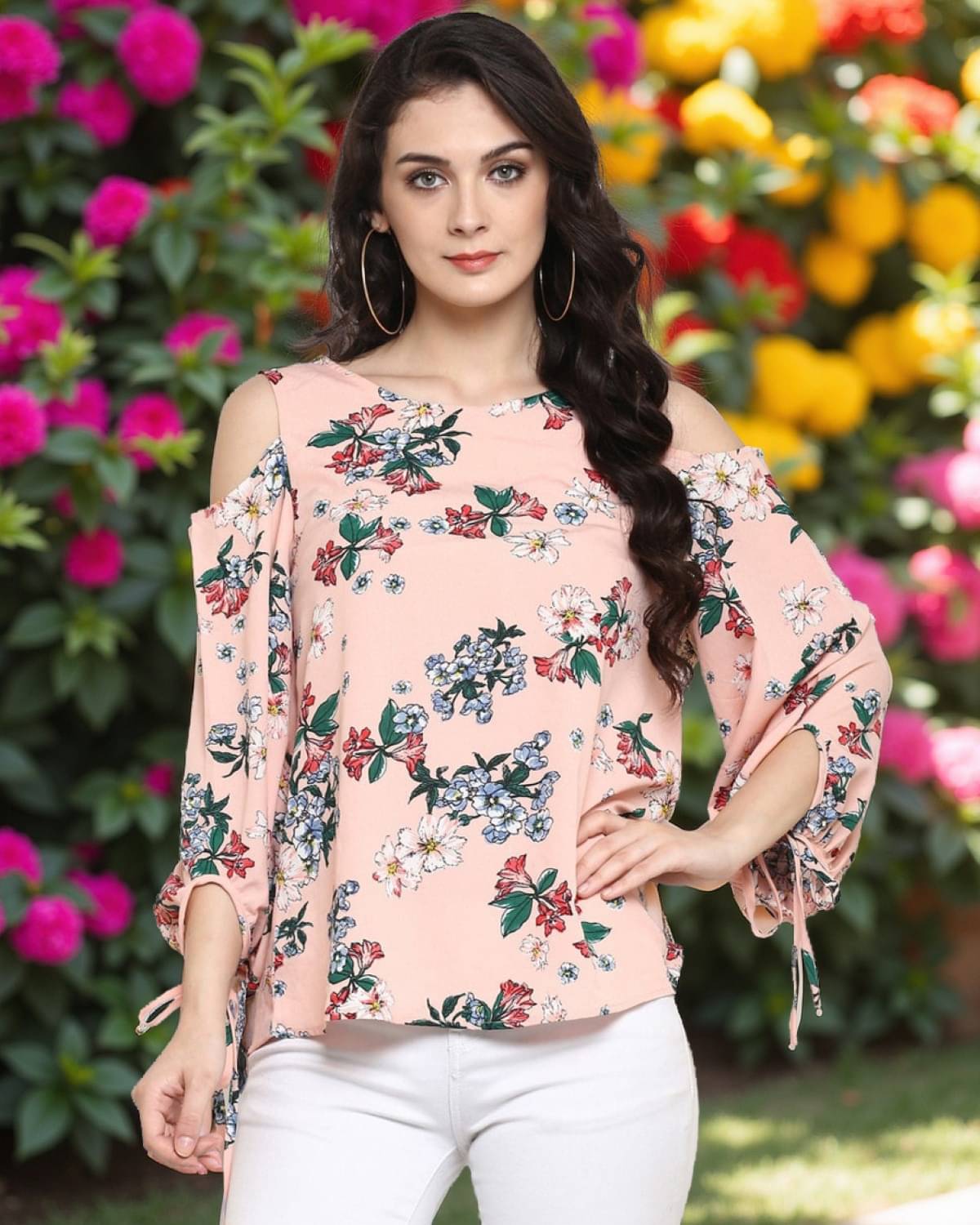     			Pannkh Women's Polyester Regular Top ( Peach )