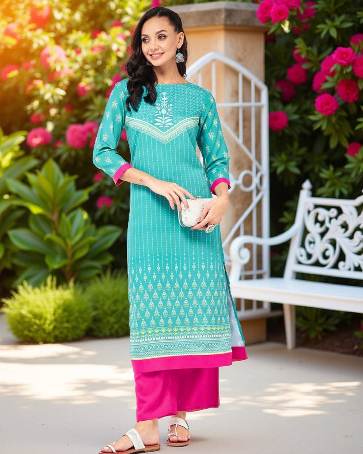 Pannkh - Blue Rayon Flex Women's Straight Kurti ( Pack of 1 ) - Kurtis, Tunics | Buy online on ZillyBuy
