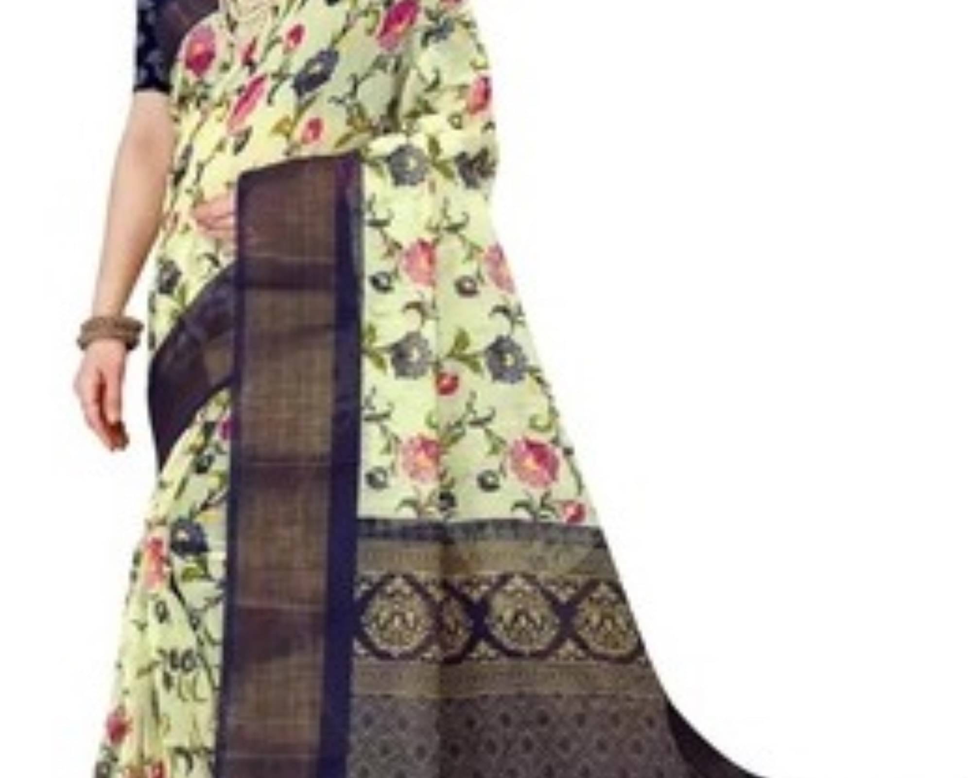 Ambe Creation Cotton Blend Printed Saree With Unstitched Blouse Piece ( Blue ) Ambe Creation Cotton Blend Printed Saree With Unstitched Blouse Piece ( Blue )