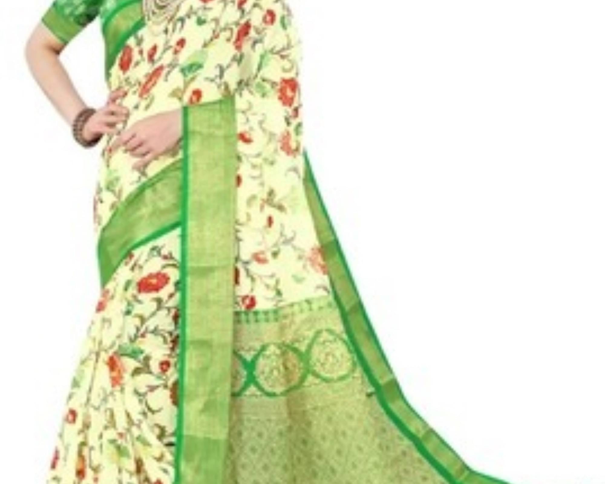 Ambe Creation Cotton Blend Printed Saree With Unstitched Blouse Piece ( Multicolor ) Ambe Creation Cotton Blend Printed Saree With Unstitched Blouse Piece ( Multicolor )