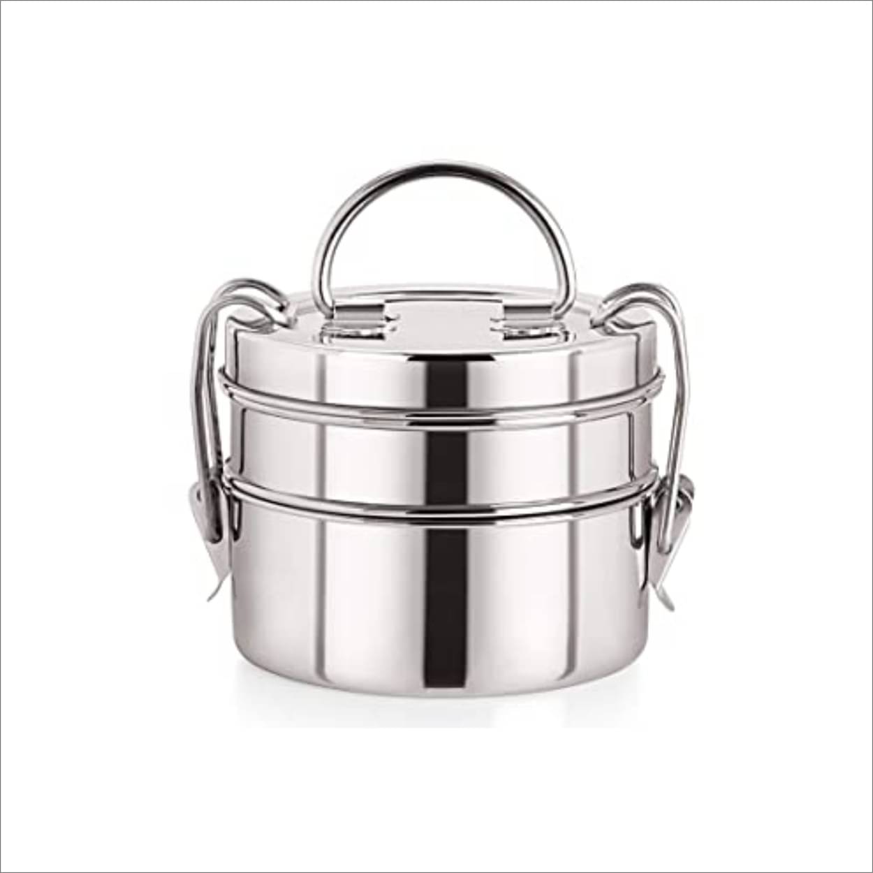 CrossPan Klassic Double Decker Tiffin Stainless Steel Lunch Box 2 - Container ( Pack of 1 ) CrossPan Klassic Double Decker Tiffin Stainless Steel Lunch Box 2 - Container ( Pack of 1 )