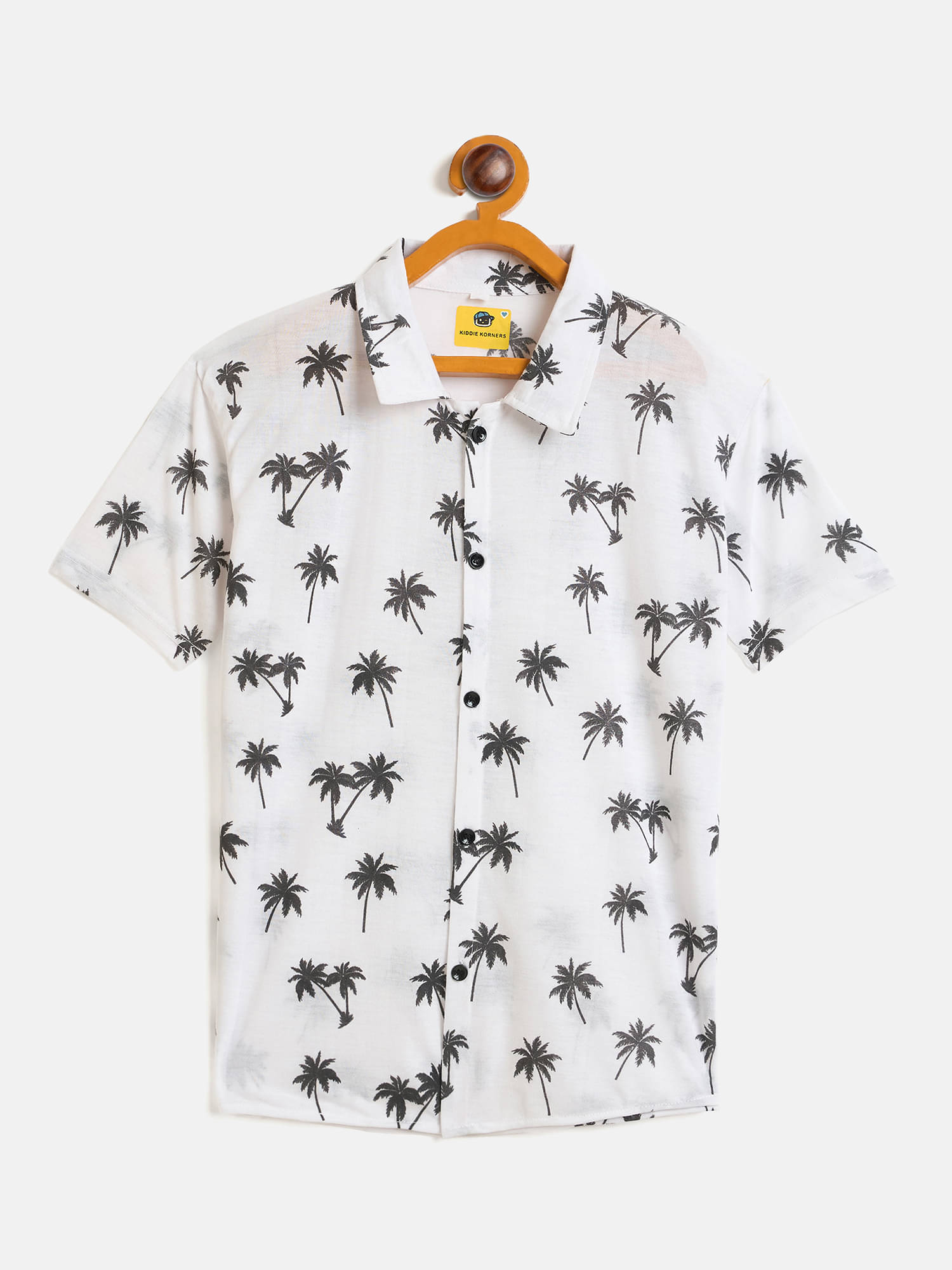     			KIDDIE KORNER Pack of 1 Boys Cotton Blend Half Sleeves Shirt ( Off White )