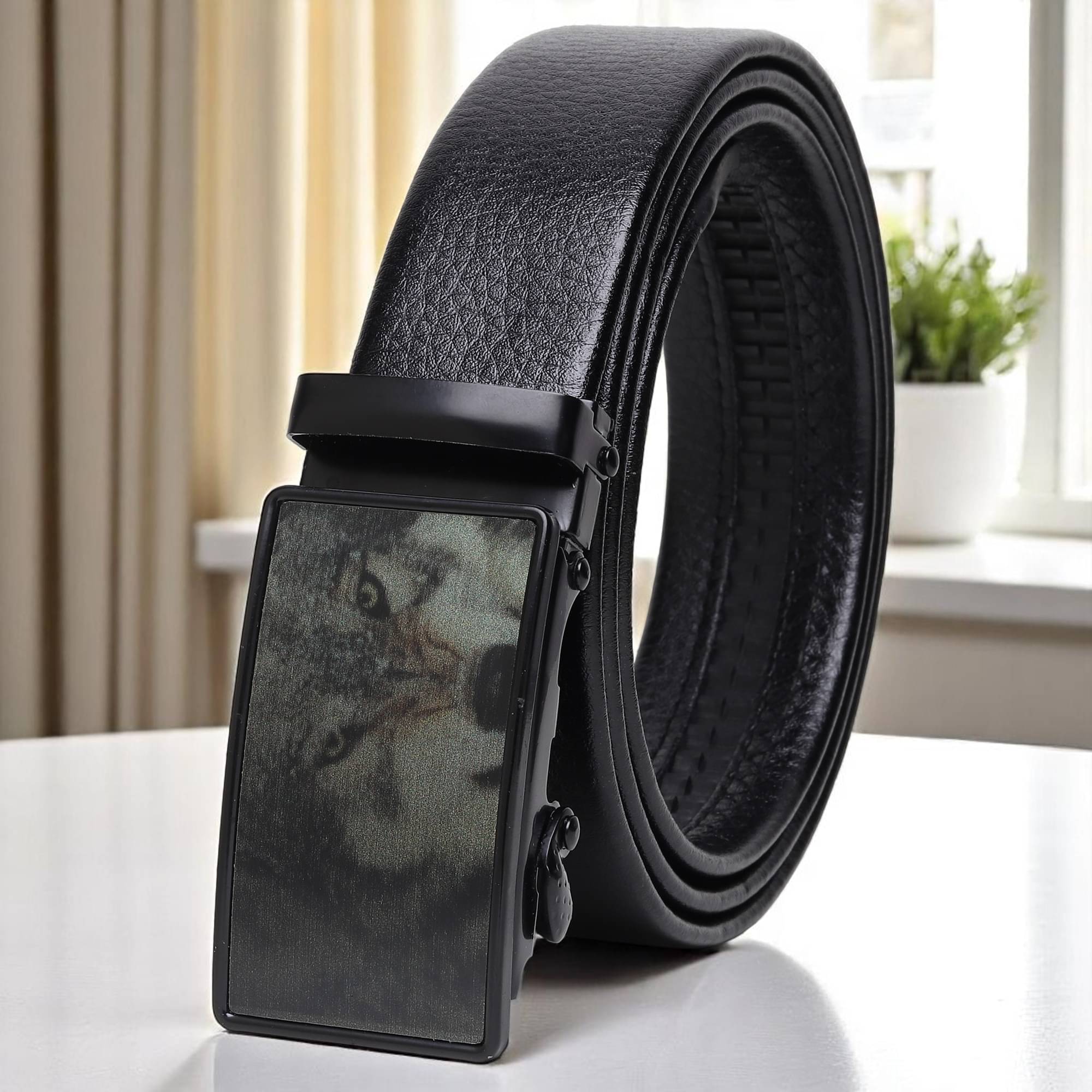     			Loopa - Black Synthetic Men's Formal Belt ( Pack of 1 )