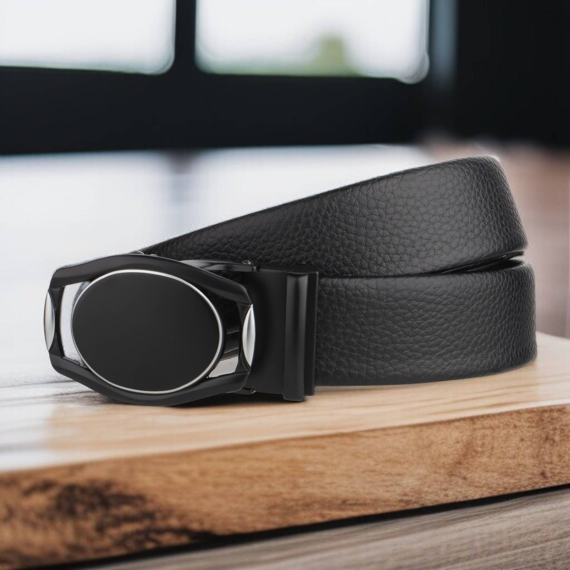     			Loopa - Black Synthetic Men's Formal Belt ( Pack of 1 )
