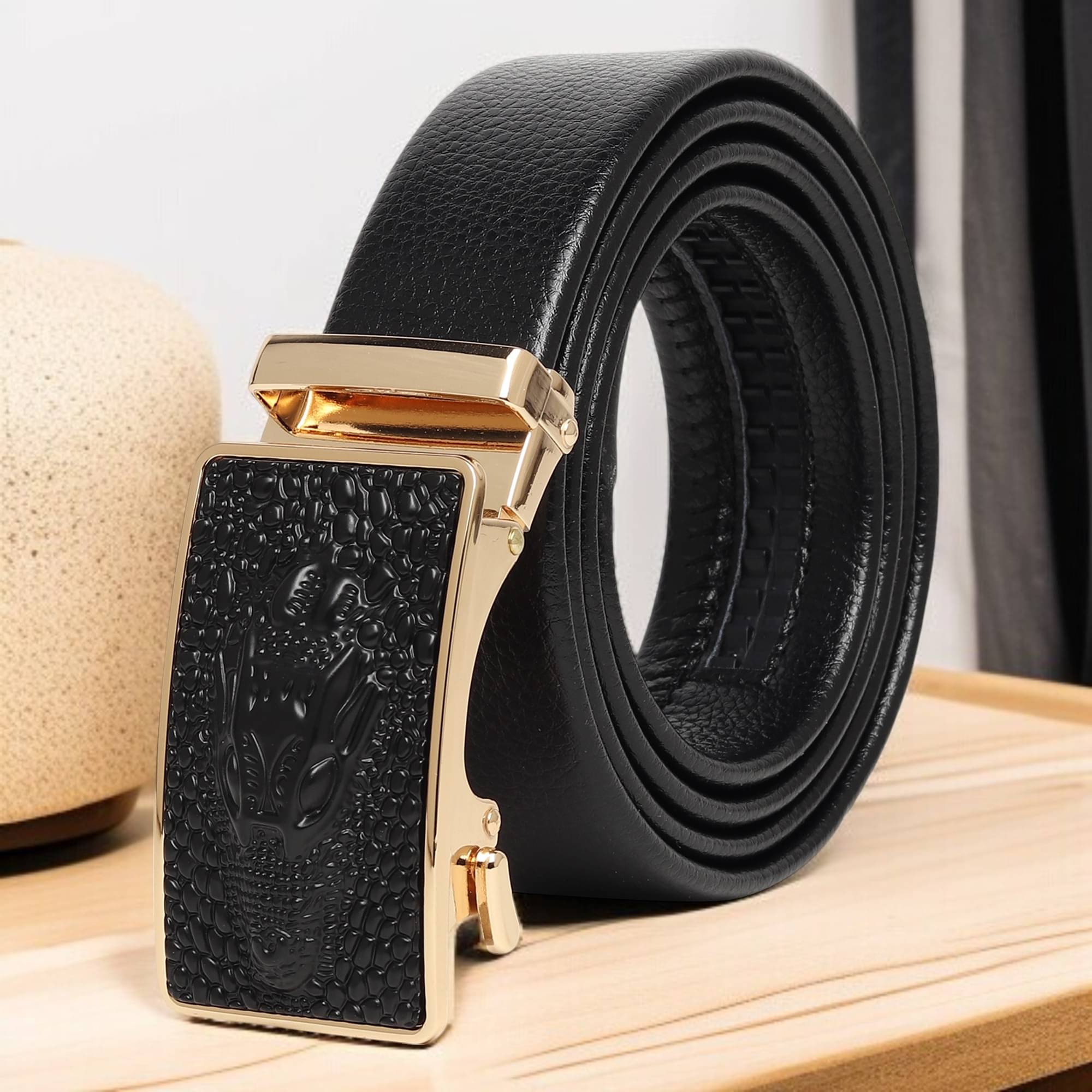     			Loopa - Black Synthetic Men's Formal Belt ( Pack of 1 )