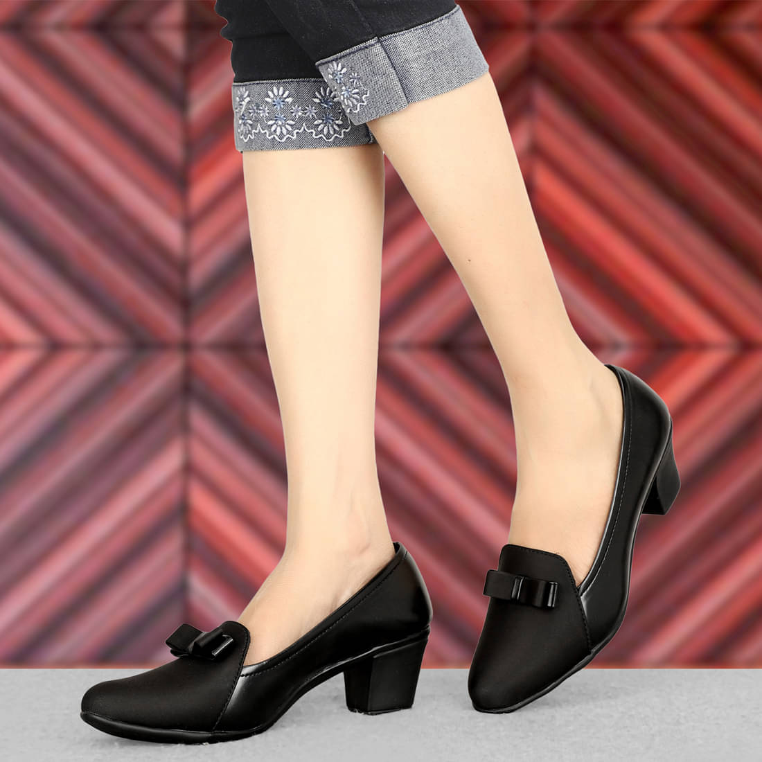     			Rimezs Black Women's Pumps Heels
