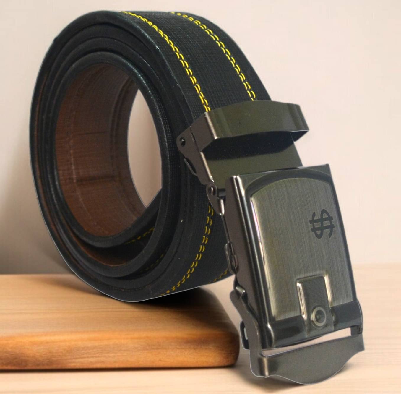 SUNSHOPPING - Black Synthetic Men's Formal Belt ( Pack of 1 ) SUNSHOPPING - Black Synthetic Men's Formal Belt ( Pack of 1 )