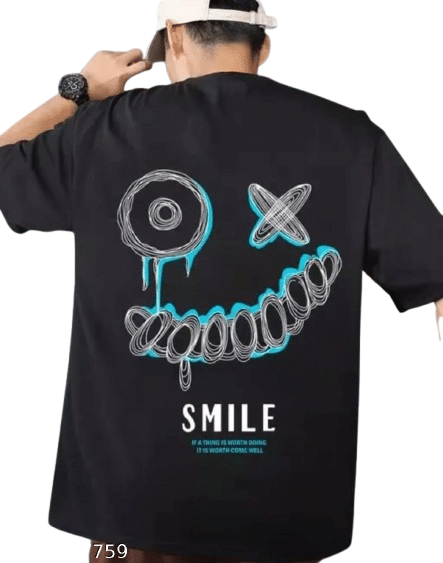 Unicus Apparel Men Cotton Oversized Fit Printed T-Shirt ( Black )     			Unicus Apparel Men Cotton Oversized Fit Printed T-Shirt ( Black )