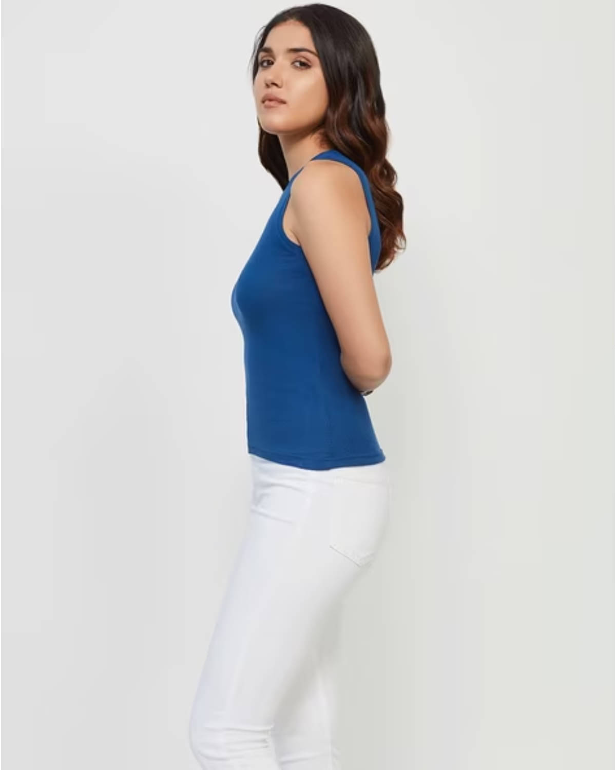 Unicus Apparel Women's Cotton Blend Tank Top ( Blue )     			Unicus Apparel Women's Cotton Blend Tank Top ( Blue )