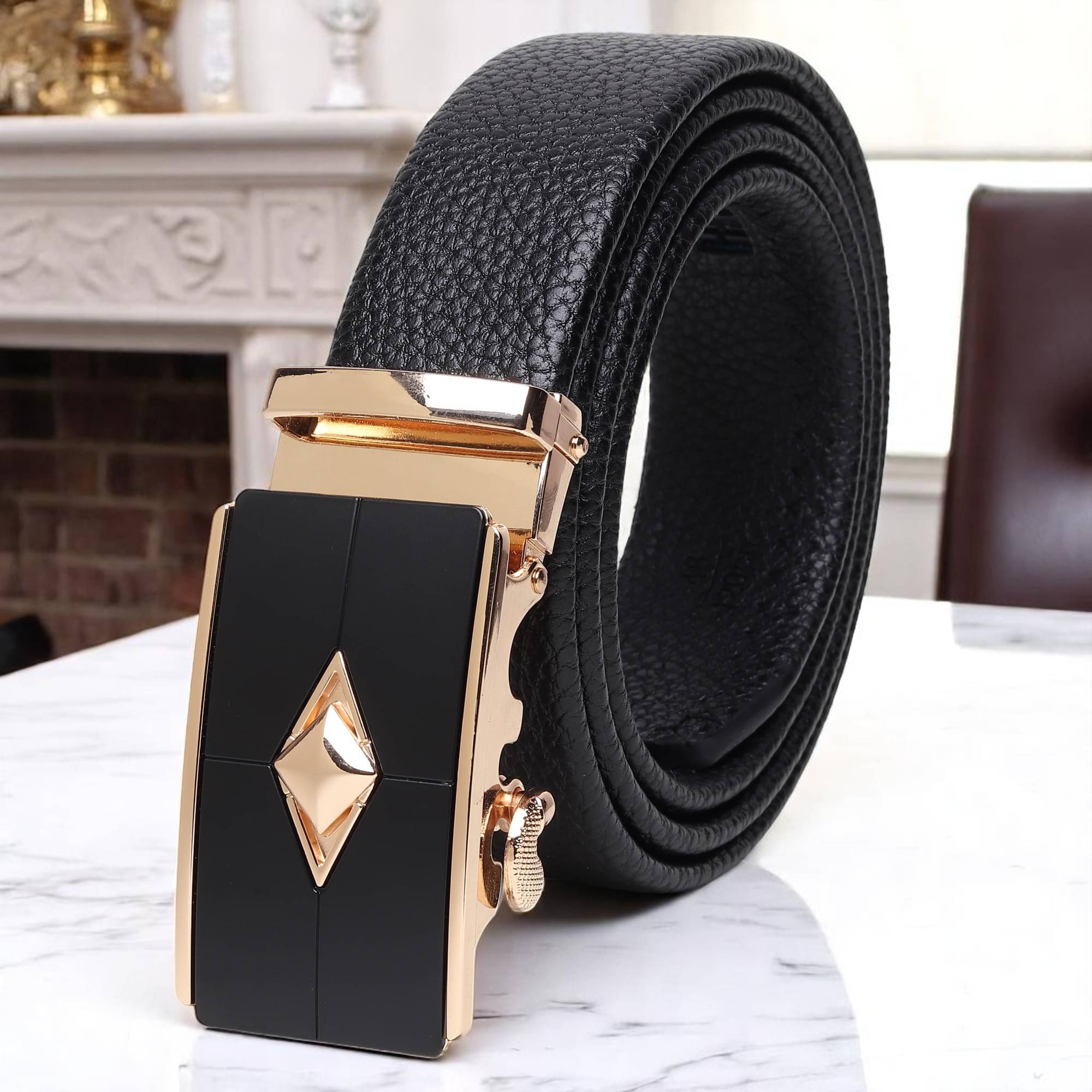     			WARCKS - Black Synthetic Men's Formal Belt ( Pack of 1 )