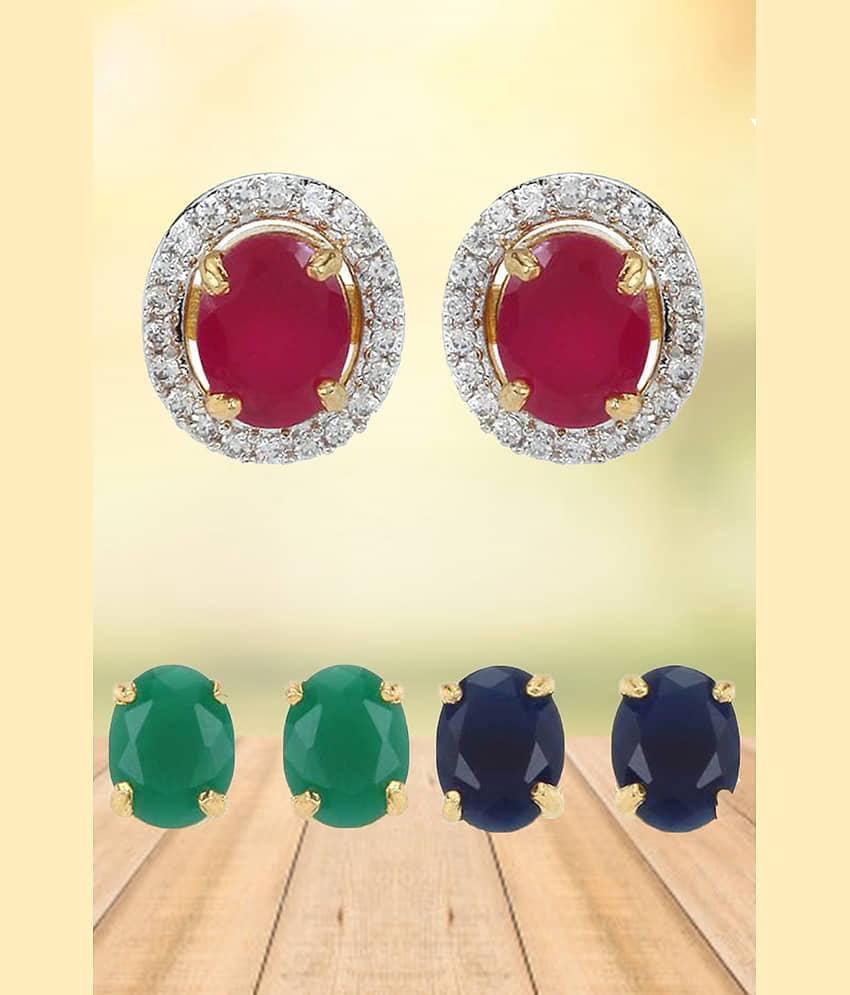 YOUBELLA Multi Color Stud Earrings ( Pack of 1 ) - Earrings | Buy online on ZillyBuy