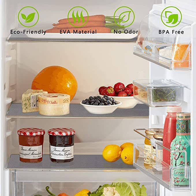     			mopak decor PVC Solid Fridge Mat & Cover ( 500 45 ) Pack of 1 - Gray