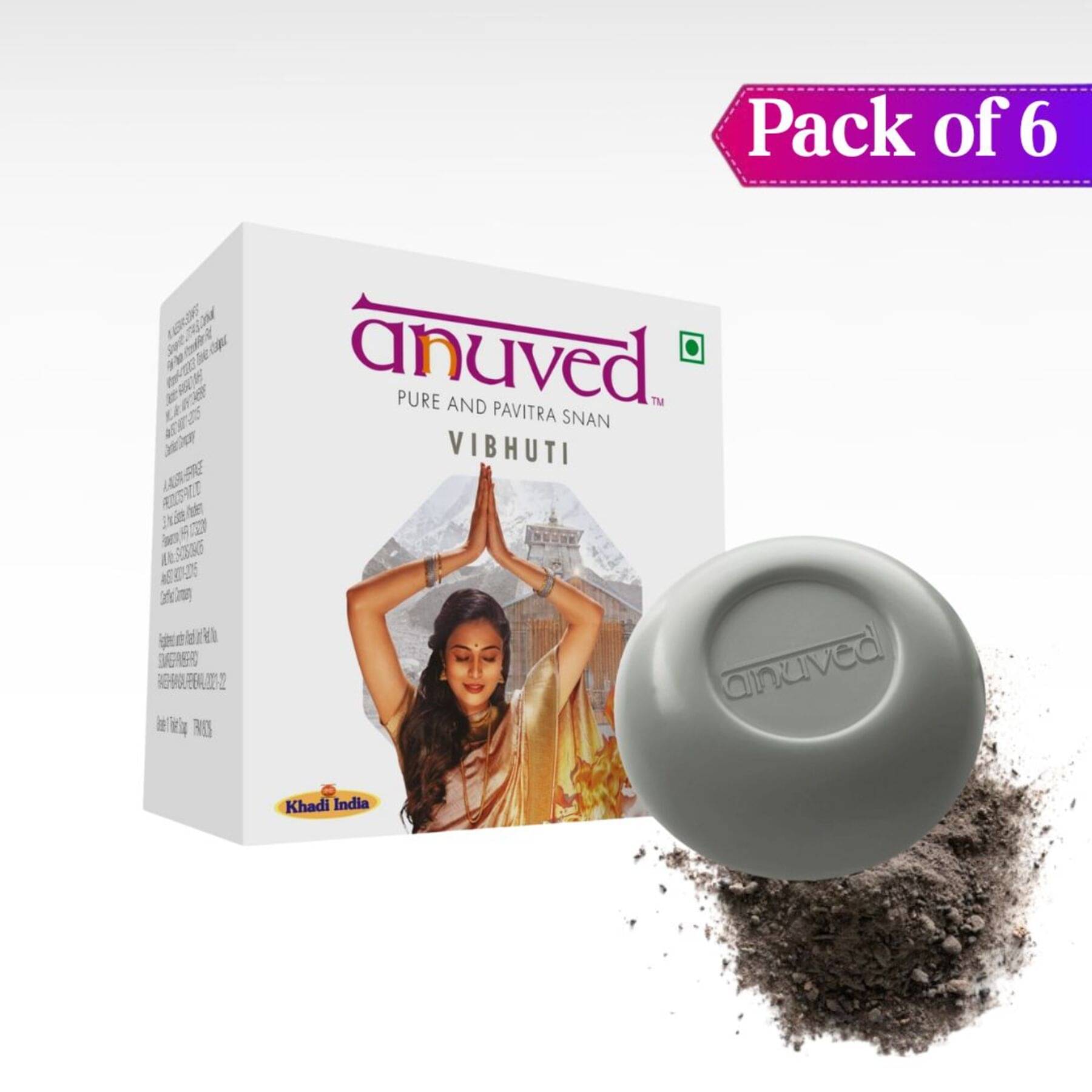Anuved Exfoliating with sacred Herbs Treat for Skin & Soul Bathing Bar for All Skin Type ( Pack of 6 ) Anuved Exfoliating with sacred Herbs Treat for Skin & Soul Bathing Bar for All Skin Type ( Pack of 6 )