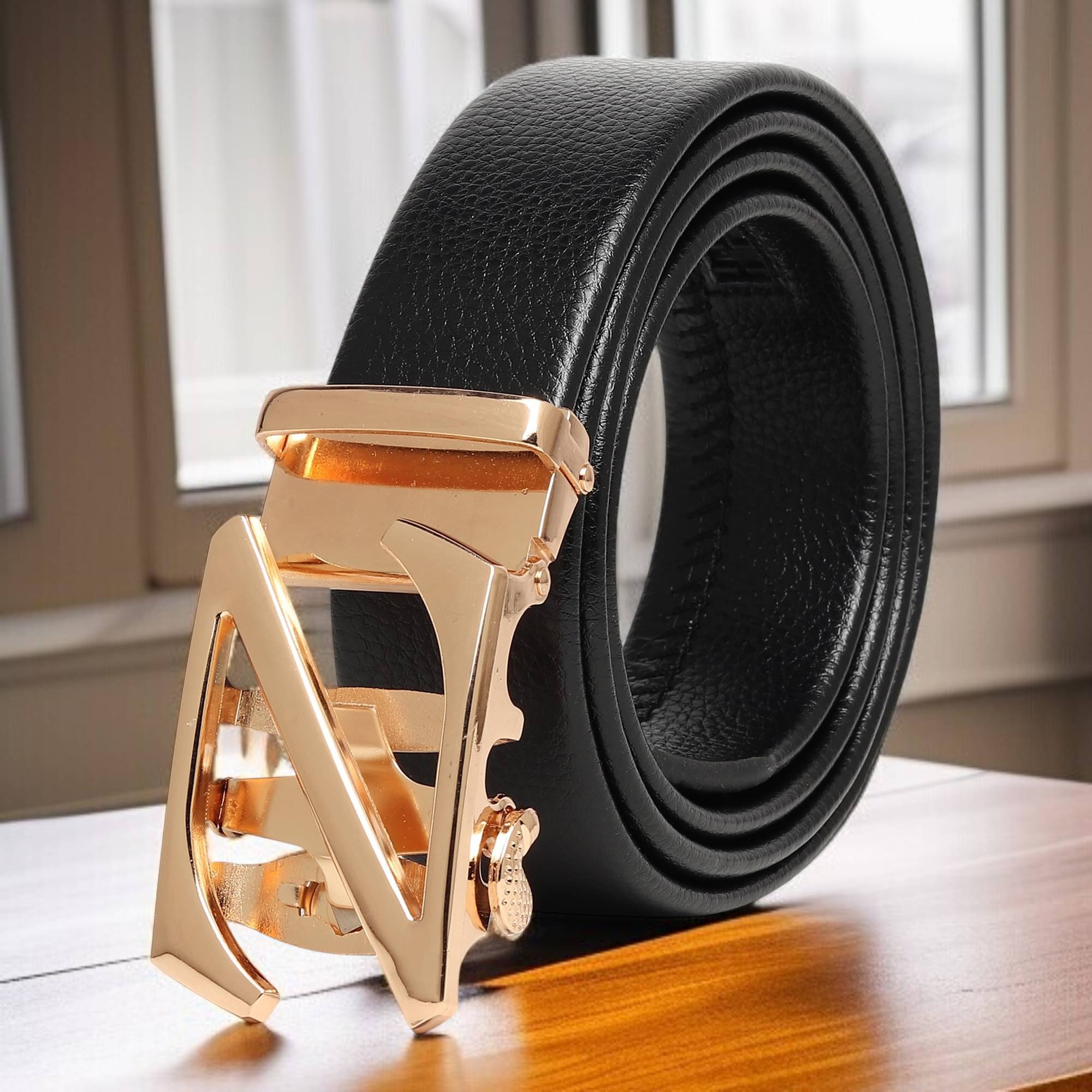     			Loopa - Black Synthetic Men's Formal Belt ( Pack of 1 )