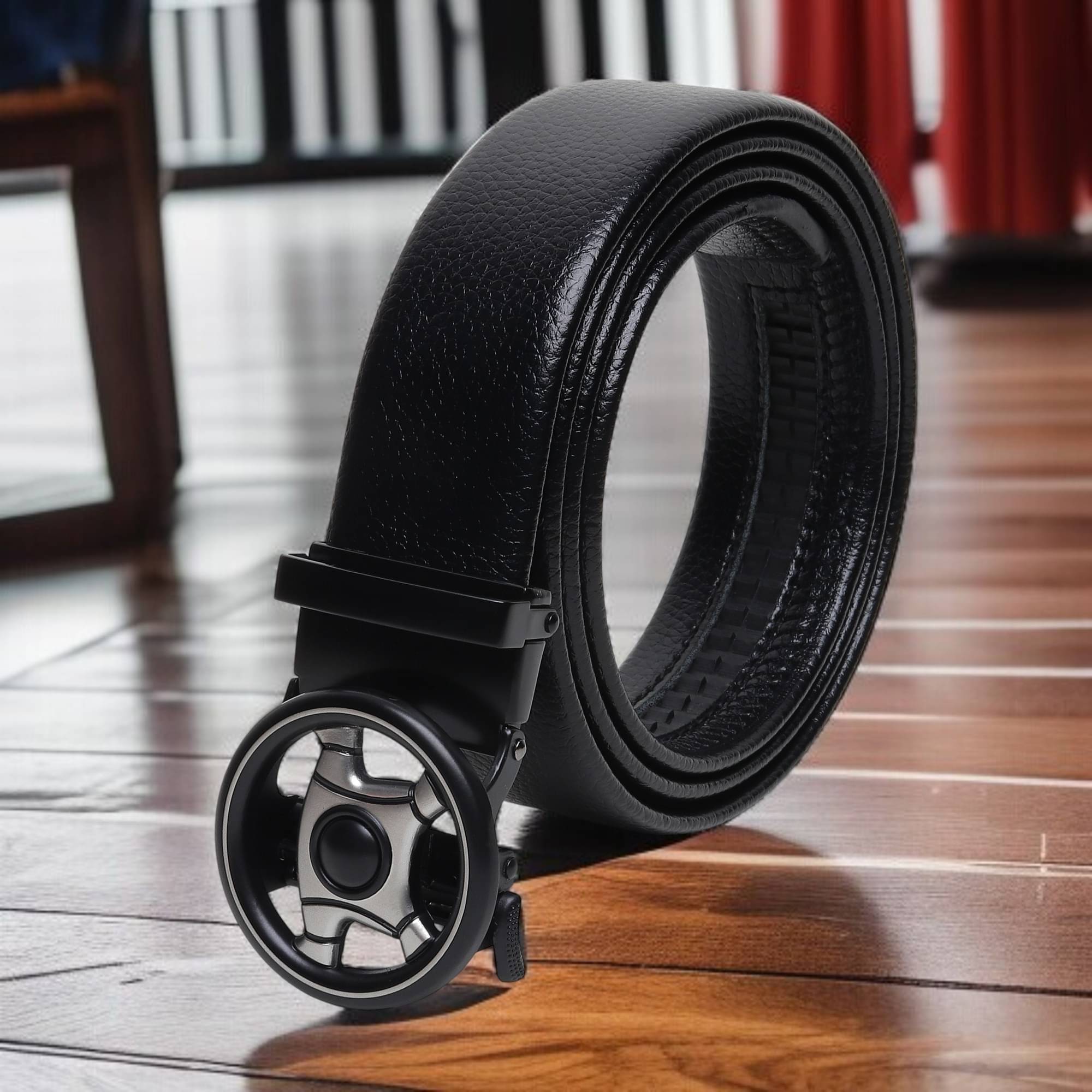 Loopa - Black Synthetic Men's Formal Belt ( Pack of 1 ) Loopa - Black Synthetic Men's Formal Belt ( Pack of 1 )