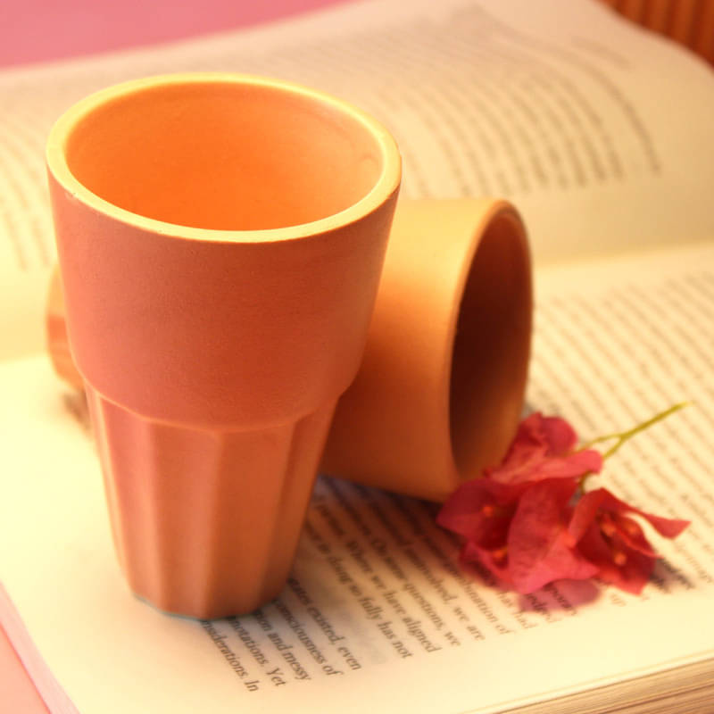     			Rare Planet Terracotta Kulhad Solid Ceramic Tea Cup 100 ml ( Pack of 1 )