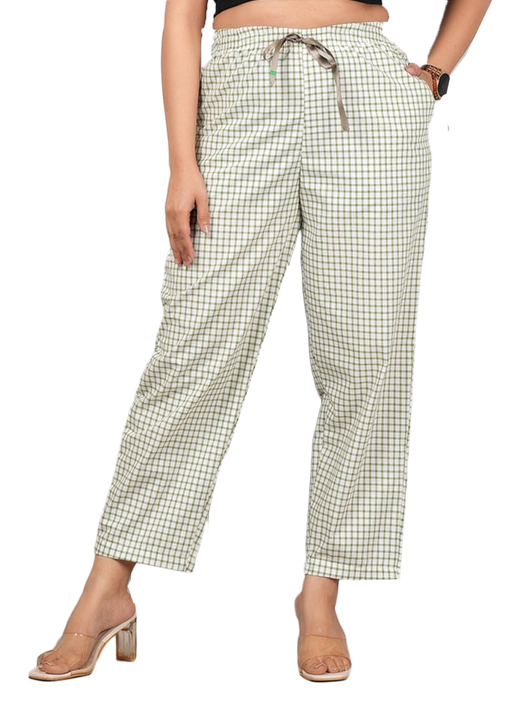     			STYLE SHOES Green Cotton Blend Women's Nightwear Pyjama ( Pack of 1 )