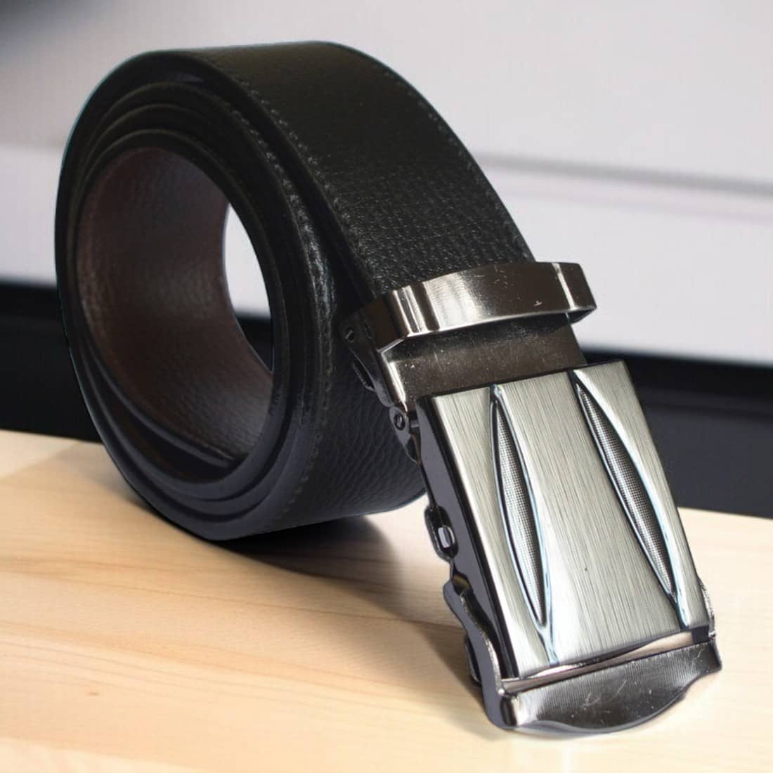SUNSHOPPING - Black Synthetic Men's Formal Belt ( Pack of 1 )