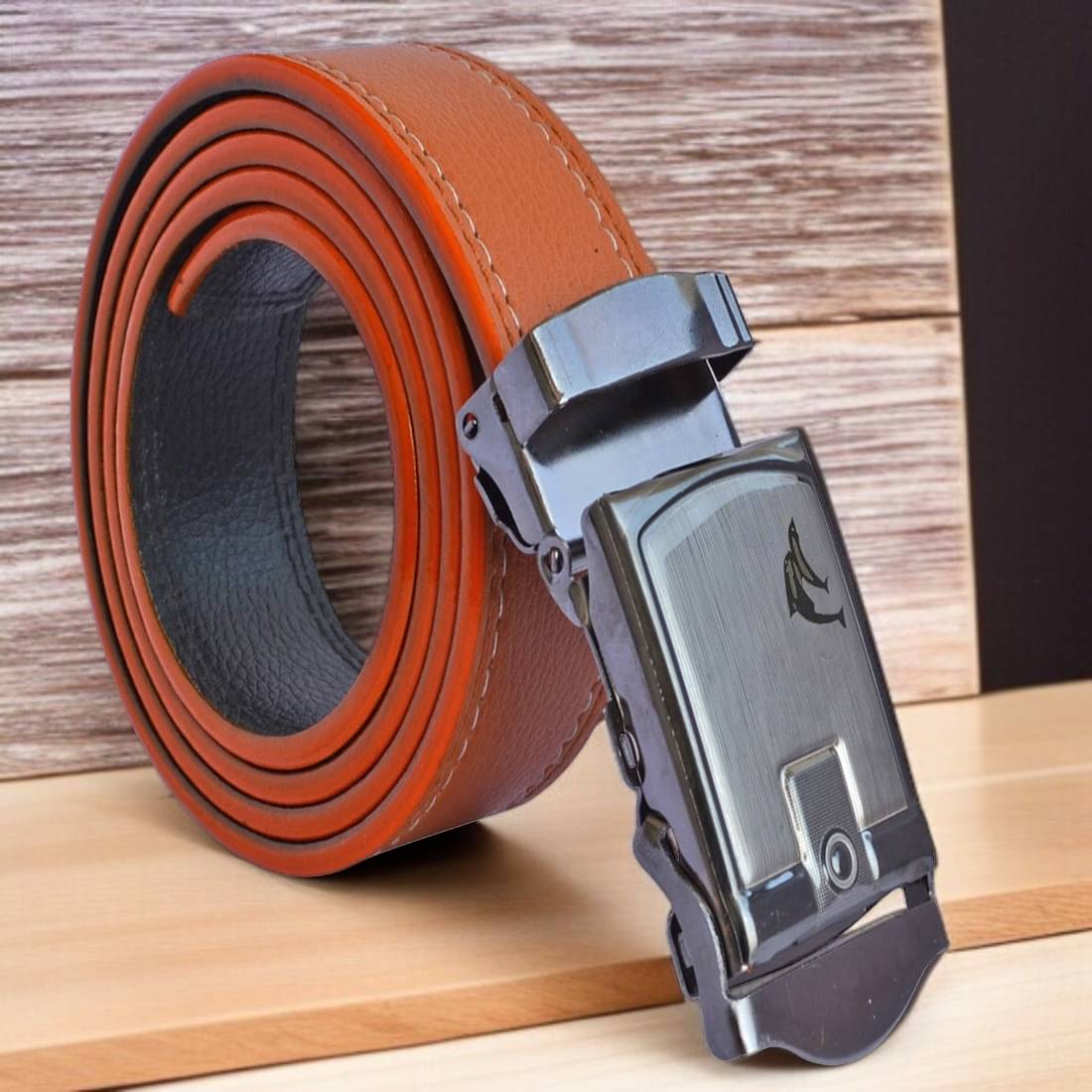 SUNSHOPPING - Tan Synthetic Men's Formal Belt ( Pack of 1 ) SUNSHOPPING - Tan Synthetic Men's Formal Belt ( Pack of 1 )