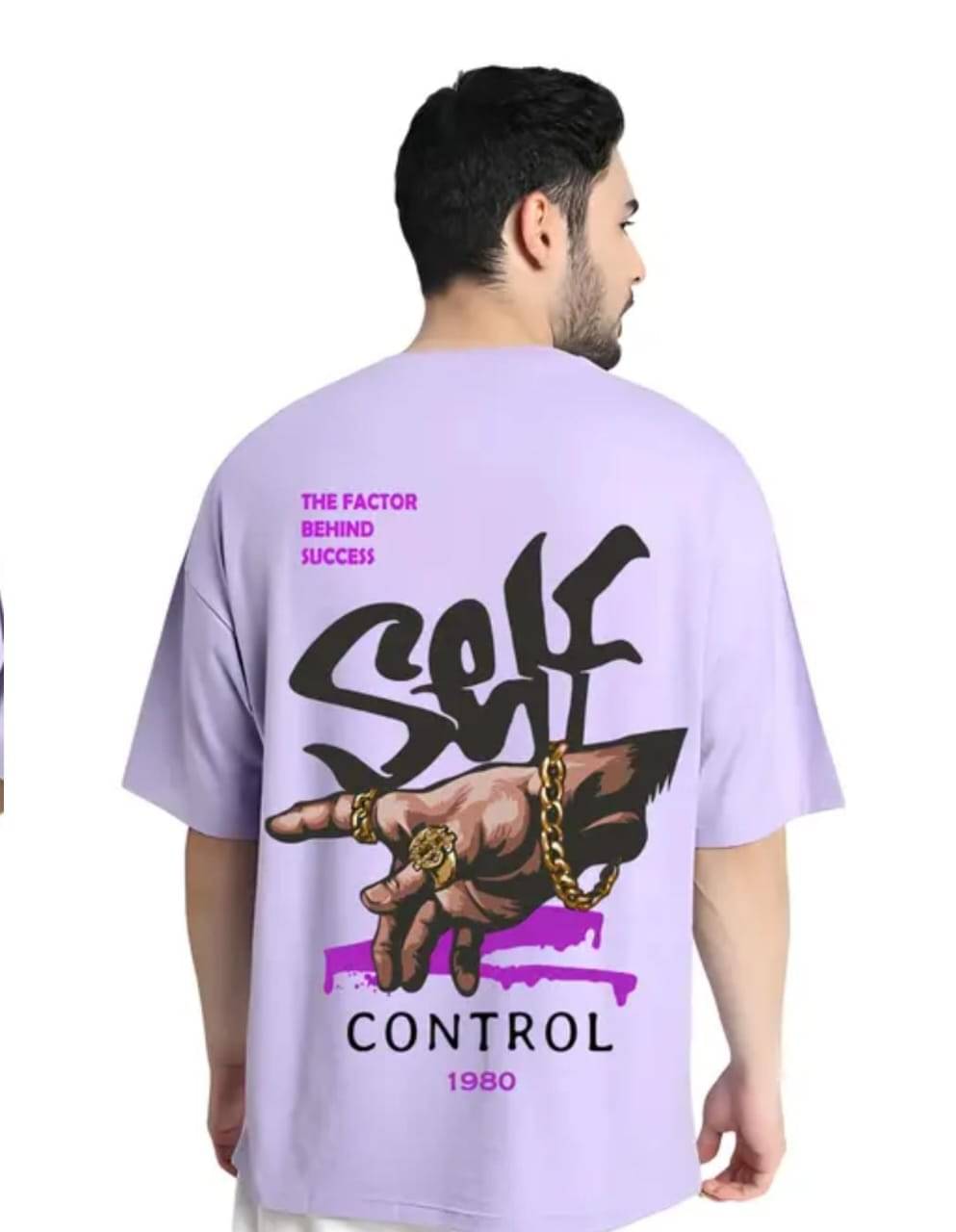 Unicus Apparel Men Cotton Oversized Fit Printed T-Shirt ( Lavender ) Unicus Apparel Men Cotton Oversized Fit Printed T-Shirt ( Lavender )