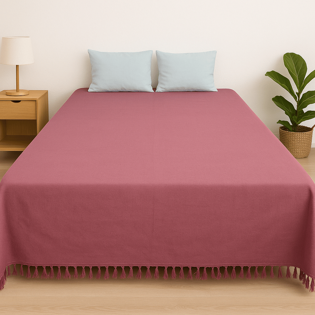 Dhaga Vishwas Ka Cotton 1 Double King Bedsheet with 2 Pillow Covers ( Pink ) Dhaga Vishwas Ka Cotton 1 Double King Bedsheet with 2 Pillow Covers ( Pink )