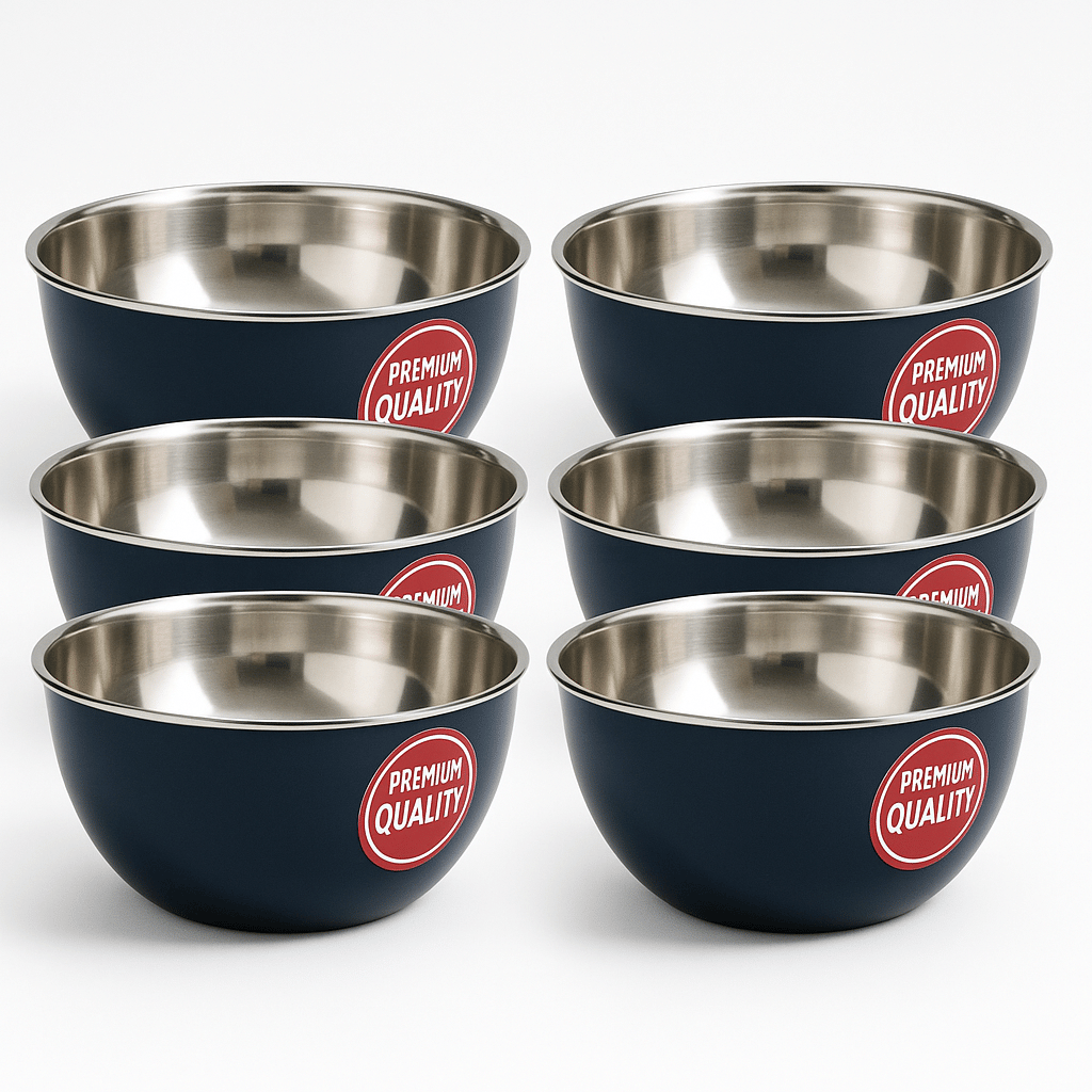 Dream Home Star Bowl 1 Stainless Steel Cereal Bowl 13 cm ( Set of 6 ) Dark Blue     			Dream Home Star Bowl 1 Stainless Steel Cereal Bowl 13 cm ( Set of 6 ) Dark Blue