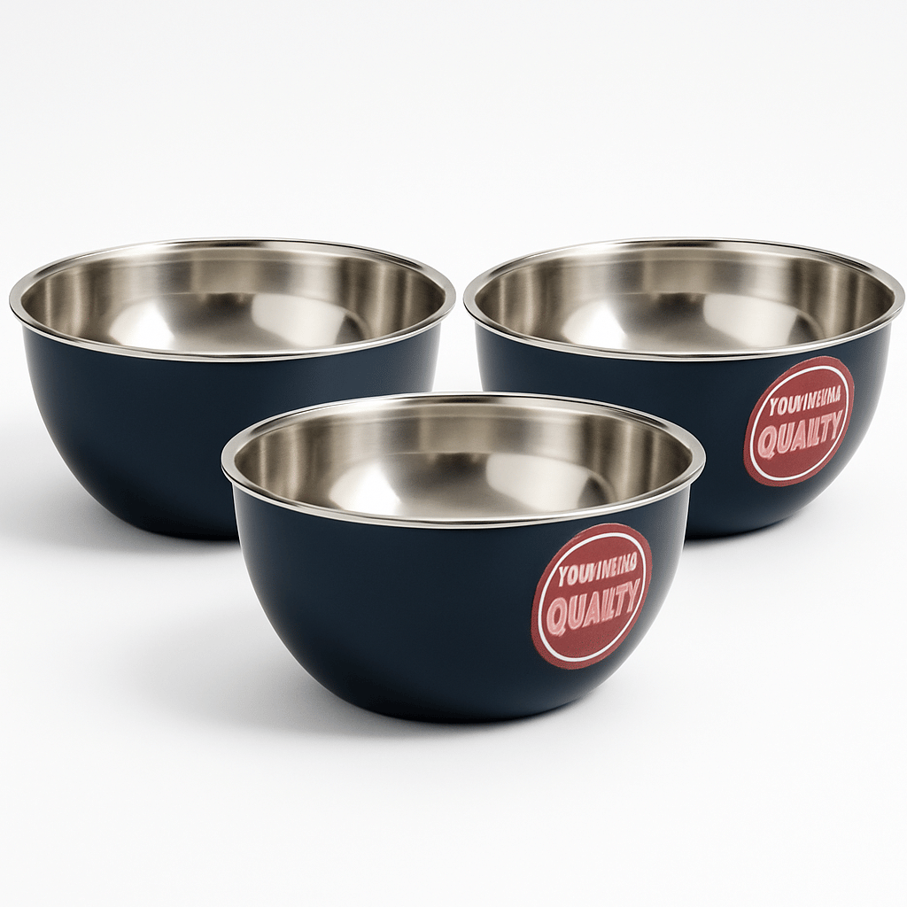 Dream Home Star Bowl Microwavesafe Stainless Steel Plain Serving Bowl 13 cm ( Set of 3 ) Dark Blue Dream Home Star Bowl Microwavesafe Stainless Steel Plain Serving Bowl 13 cm ( Set of 3 ) Dark Blue