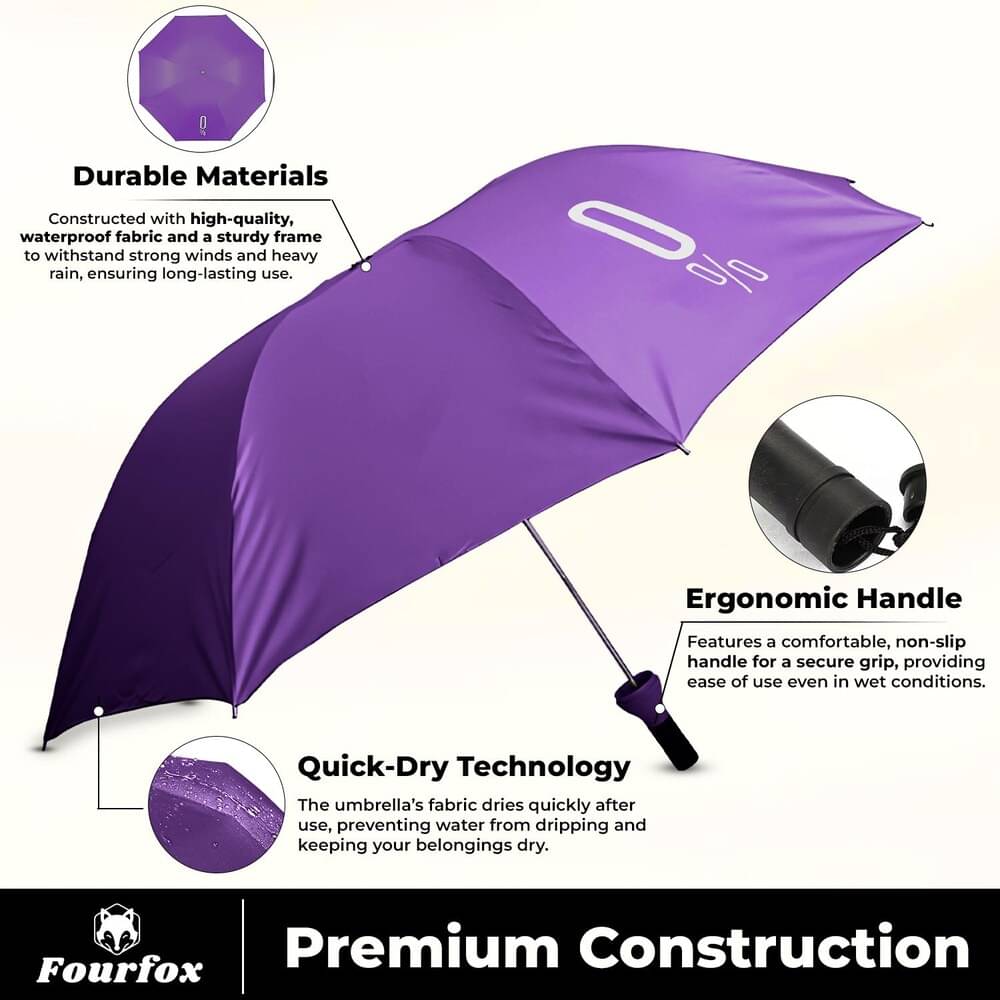 Perfect cloth store Purple 3 Fold Umbrella Perfect cloth store Purple 3 Fold Umbrella