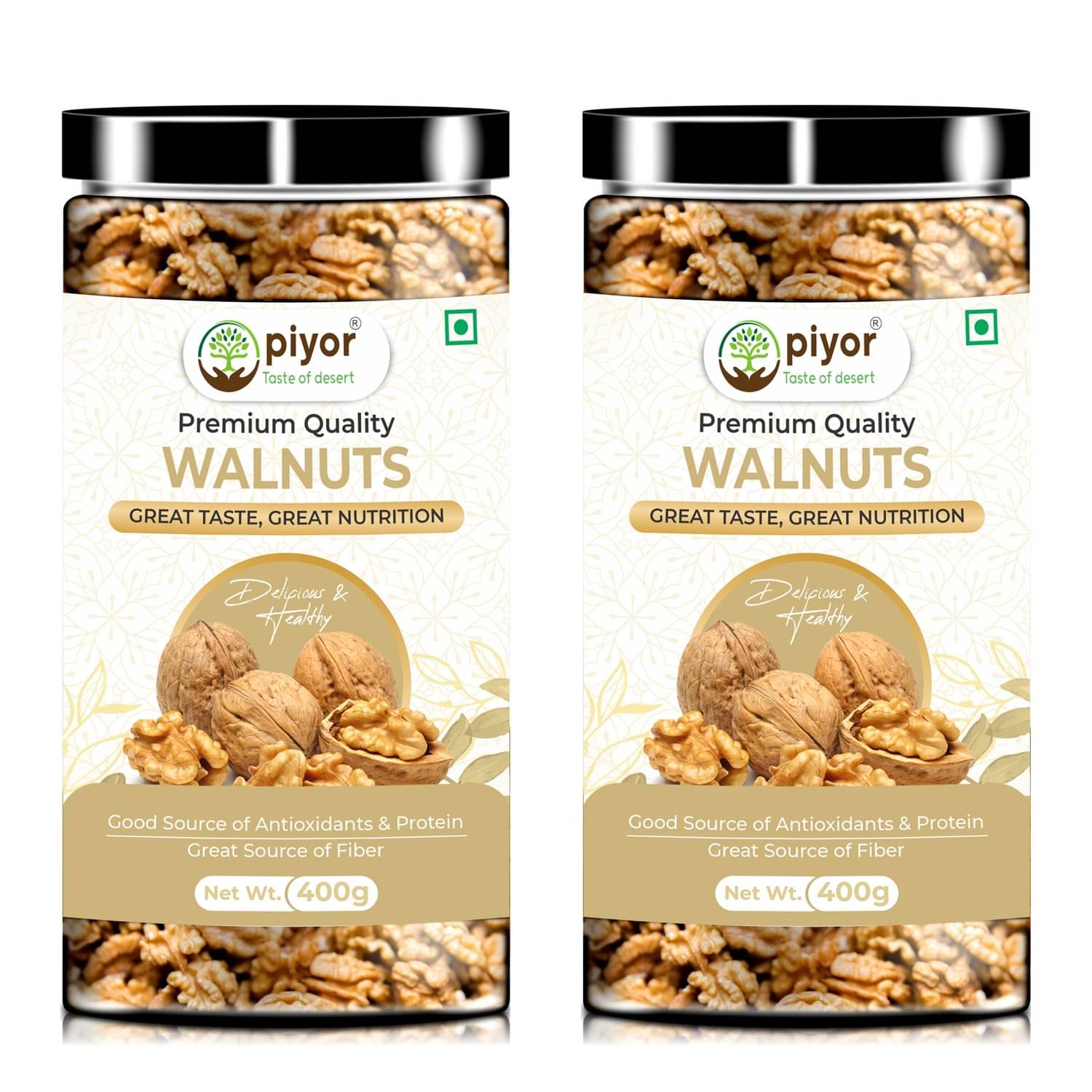 Piyor Walnuts without shell(Akhrot giri) 400 g Pack of 2 Piyor Walnuts without shell(Akhrot giri) 400 g Pack of 2