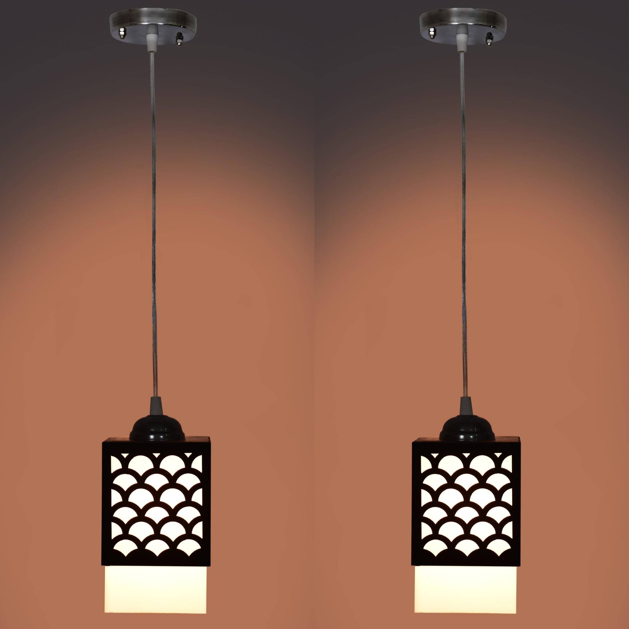 AFAST Wood Black Hanging Lights - Pack of 2 AFAST Wood Black Hanging Lights - Pack of 2