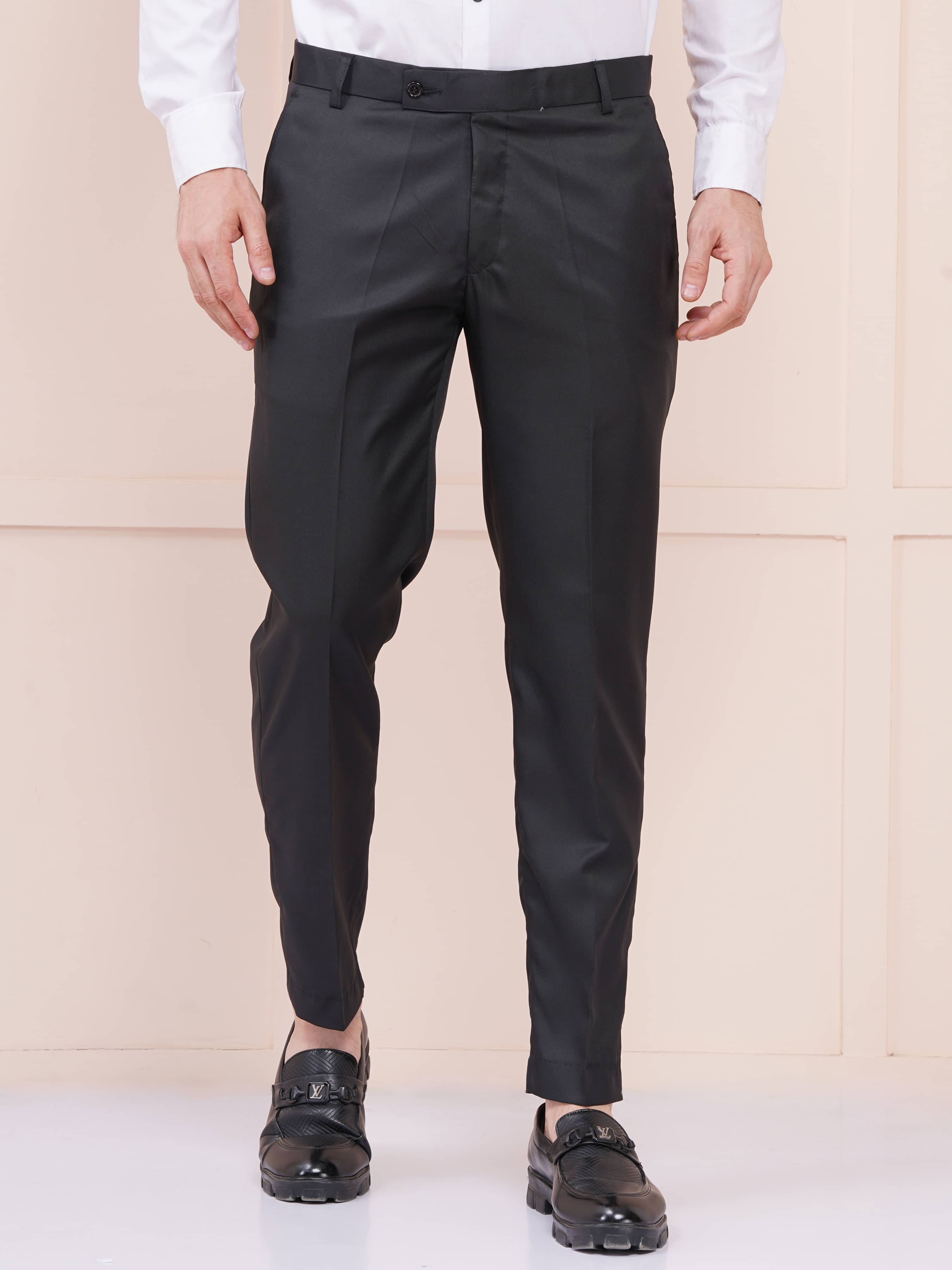     			AXOLOTL Regular Flat Men's Formal Trouser - Black ( Pack of 1 )